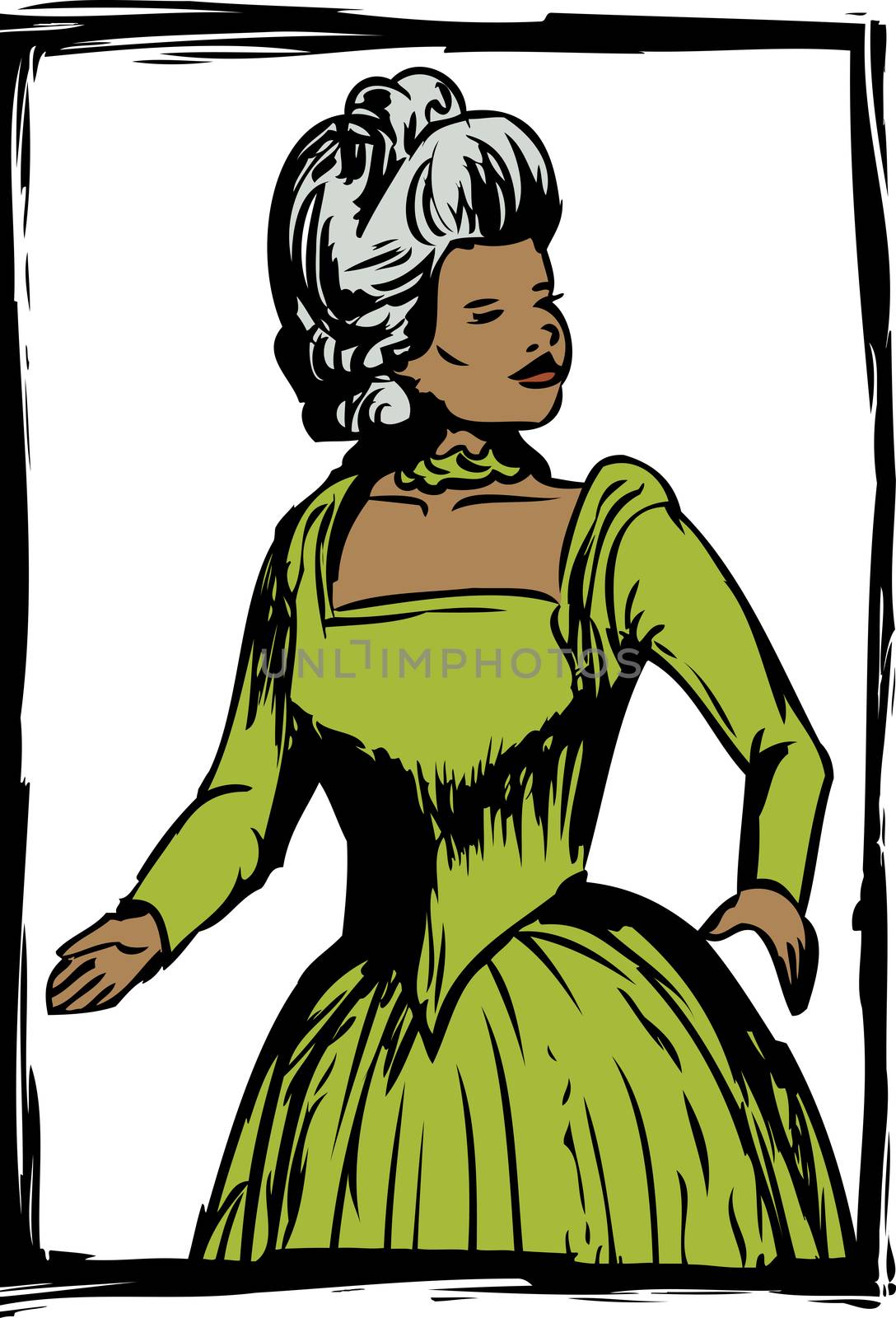 Pretty Woman in Green Dress by TheBlackRhino