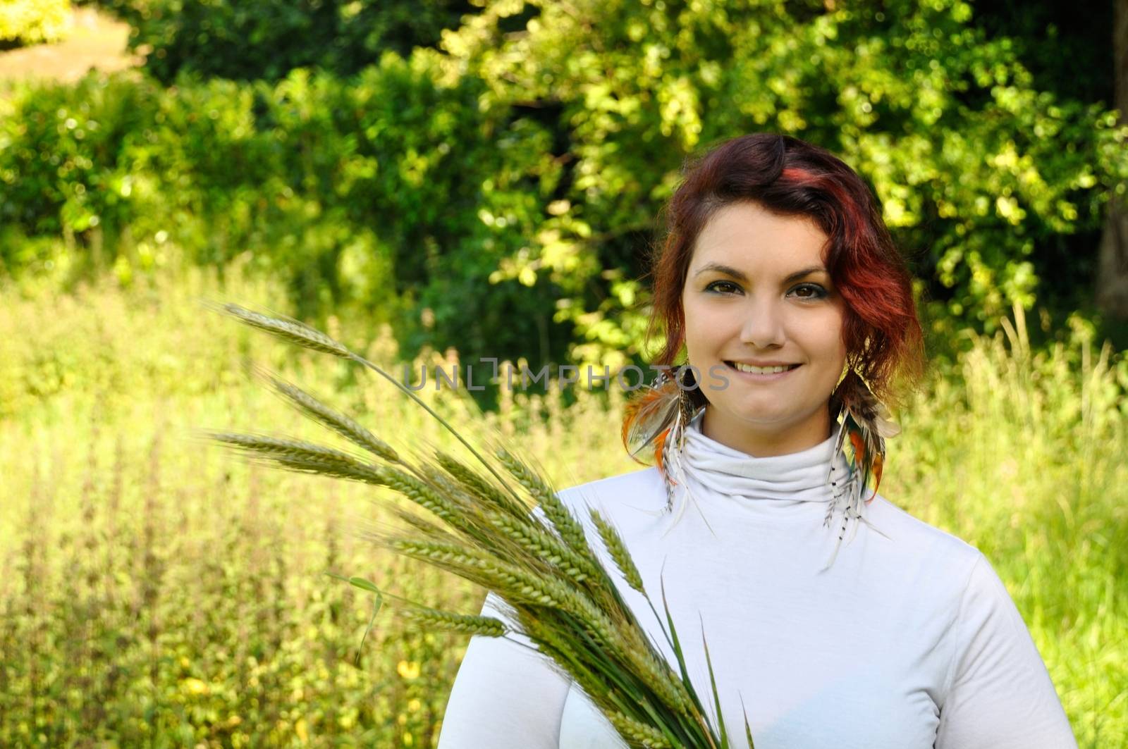 portrait of red  hair woman 