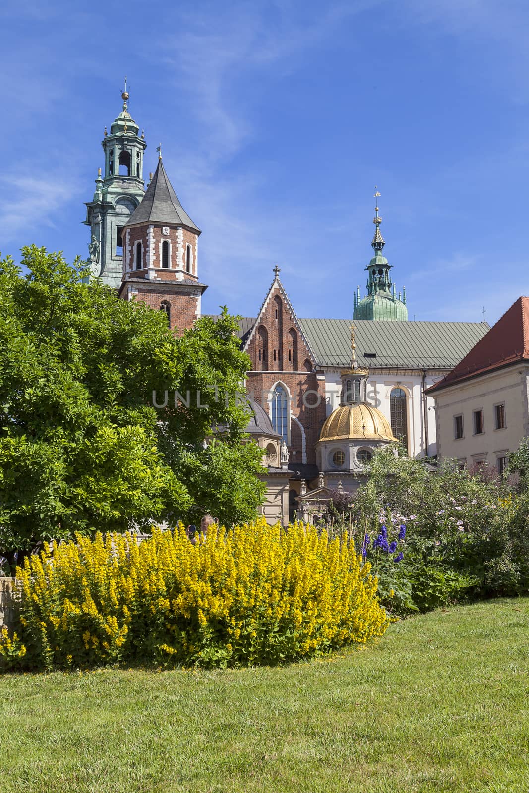 Wawel Cathedral - coronation place of Polish kings- on Wawel Hill,  Krakow, Poland