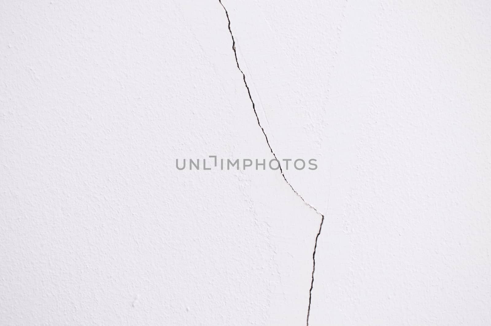 Crack old white concrete wall use as texture or background.