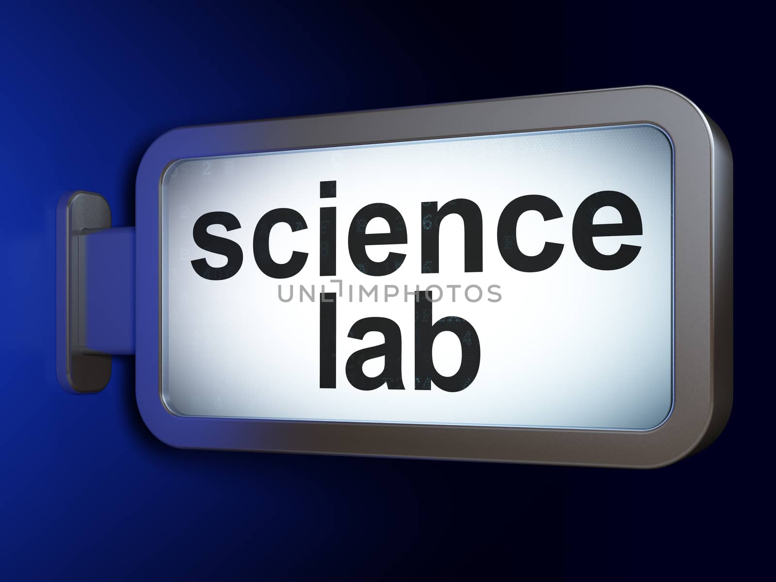 Science concept: Science Lab on advertising billboard background, 3D rendering