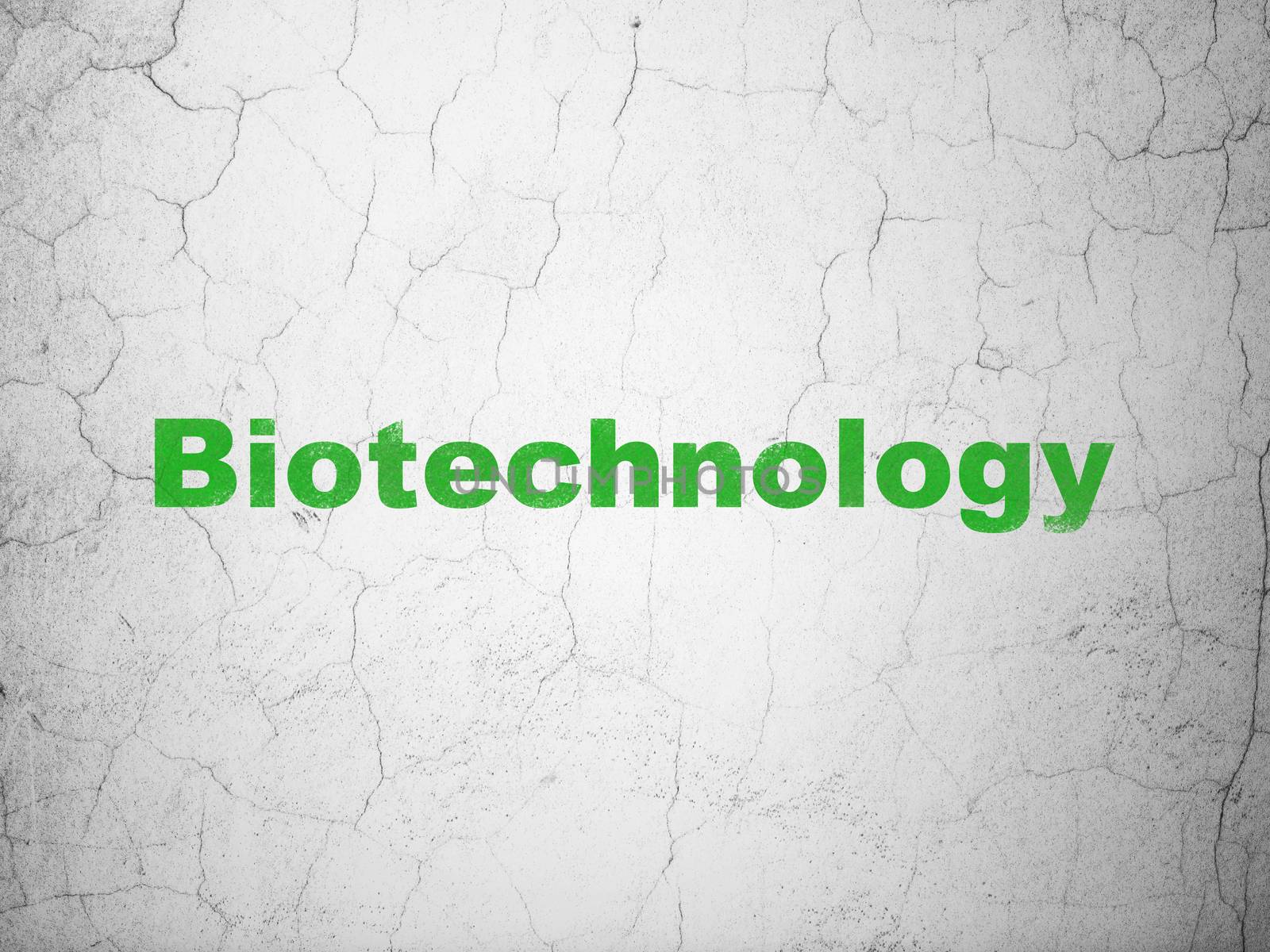 Science concept: Green Biotechnology on textured concrete wall background