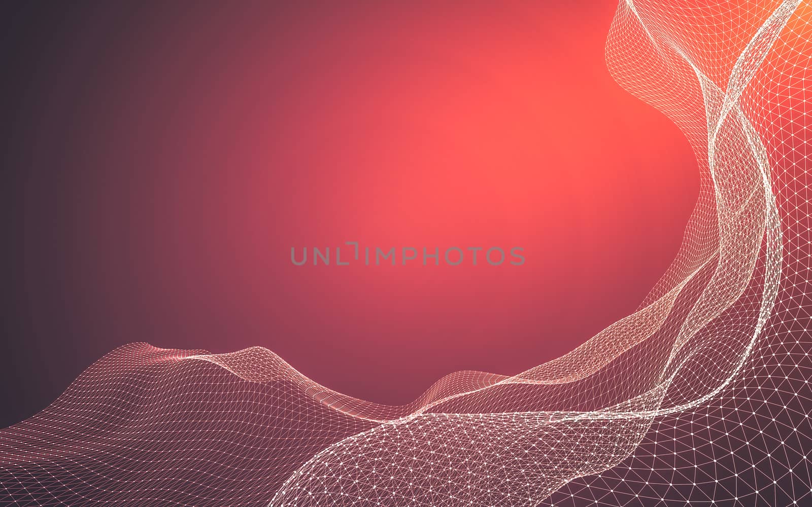 Abstract polygonal space low poly dark background with connecting dots and lines. Connection structure. 3d rendering