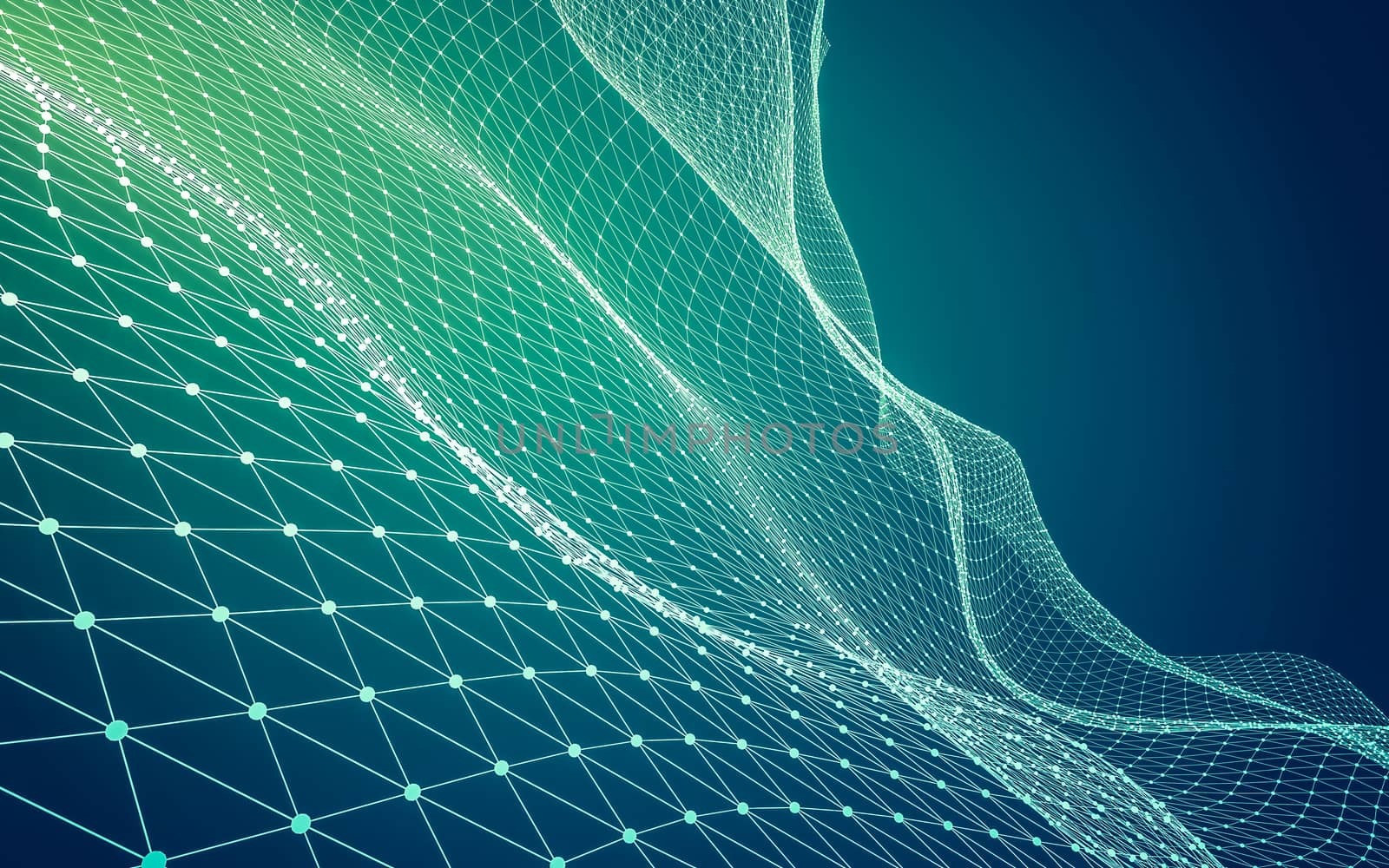 Abstract polygonal space low poly dark background with connecting dots and lines. Connection structure. 3d rendering