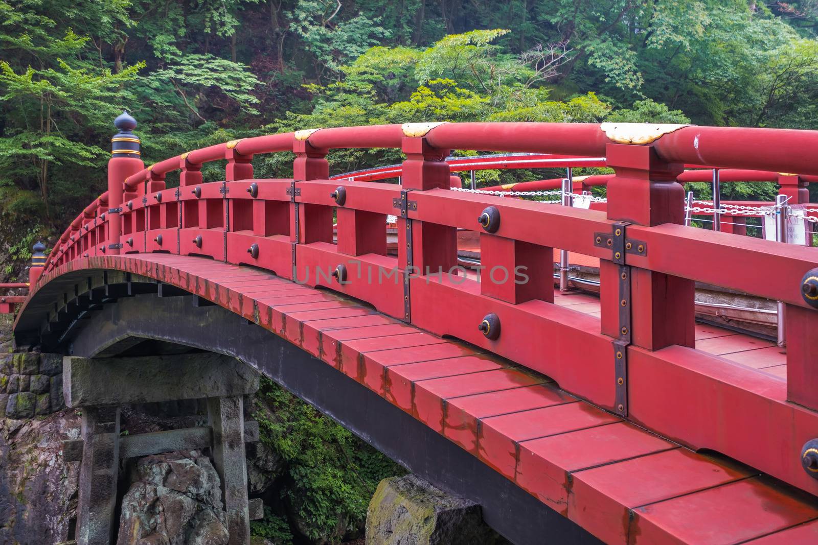 Shinkyo Bridge over the Daiwa River in Nikko Japan