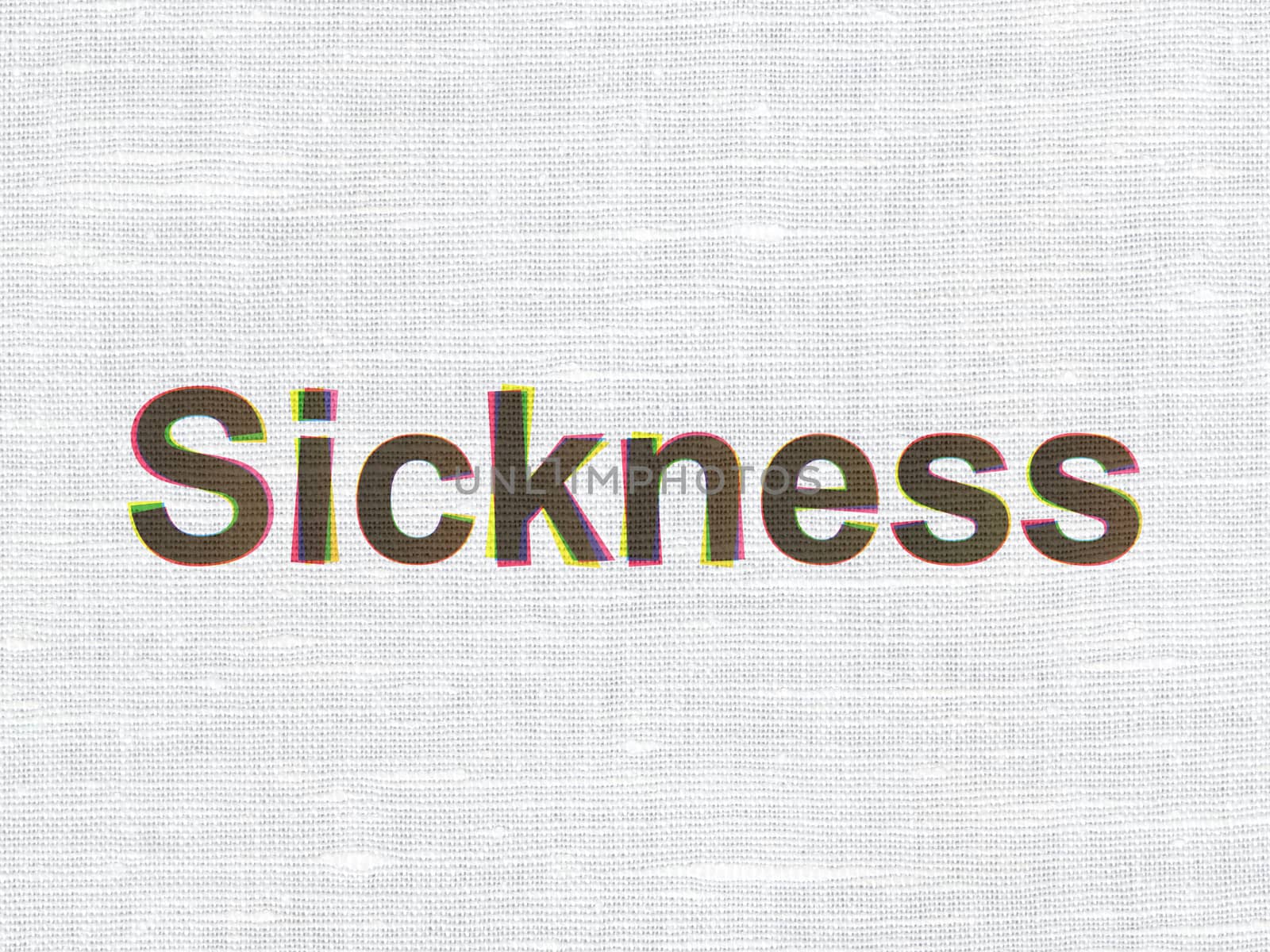 Health concept: CMYK Sickness on linen fabric texture background