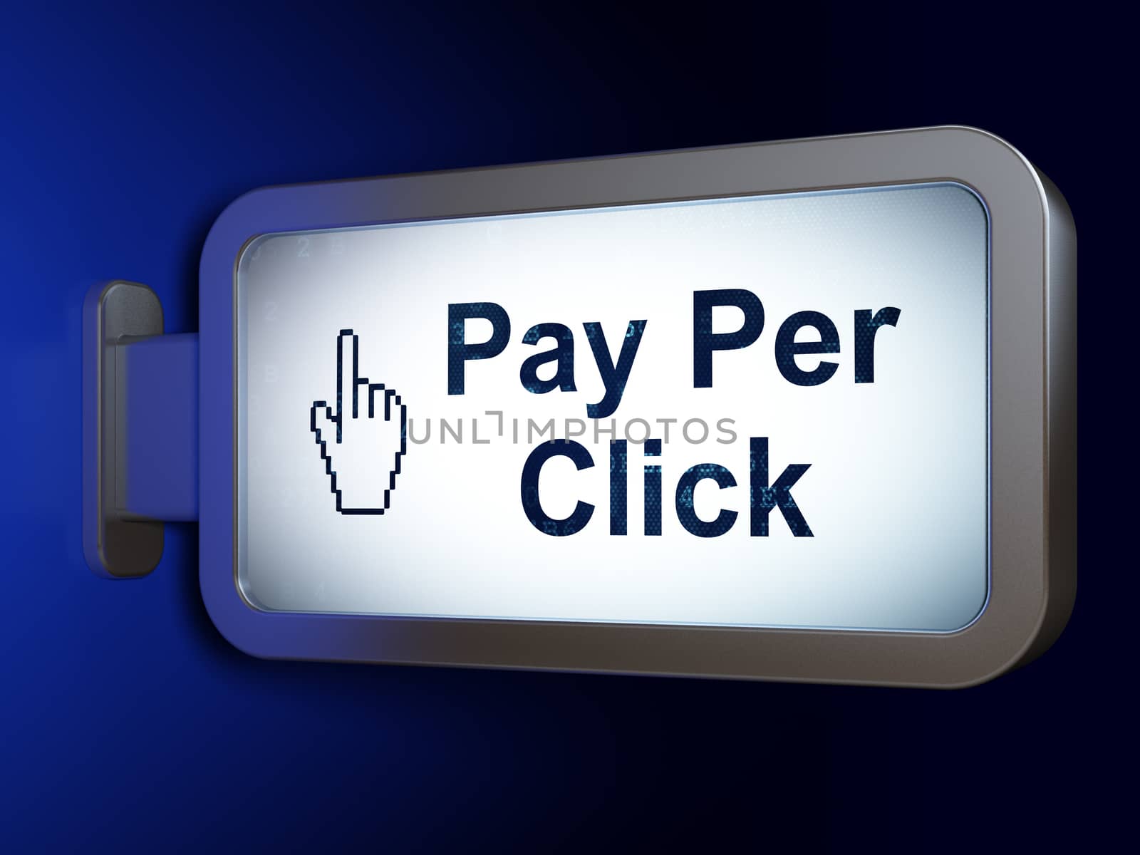 Marketing concept: Pay Per Click and Mouse Cursor on billboard background by maxkabakov