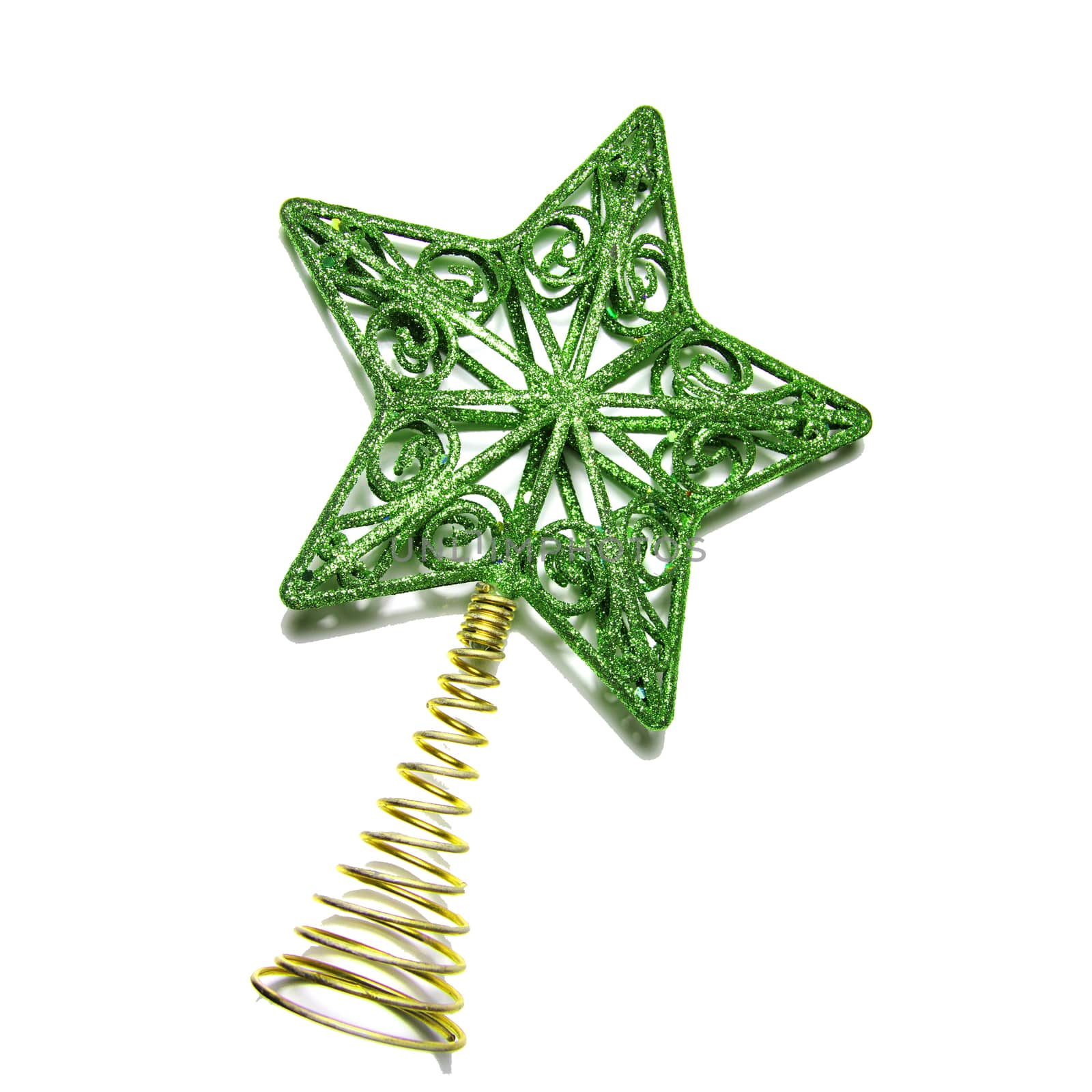 Christmas background with glass ornament in star shape
