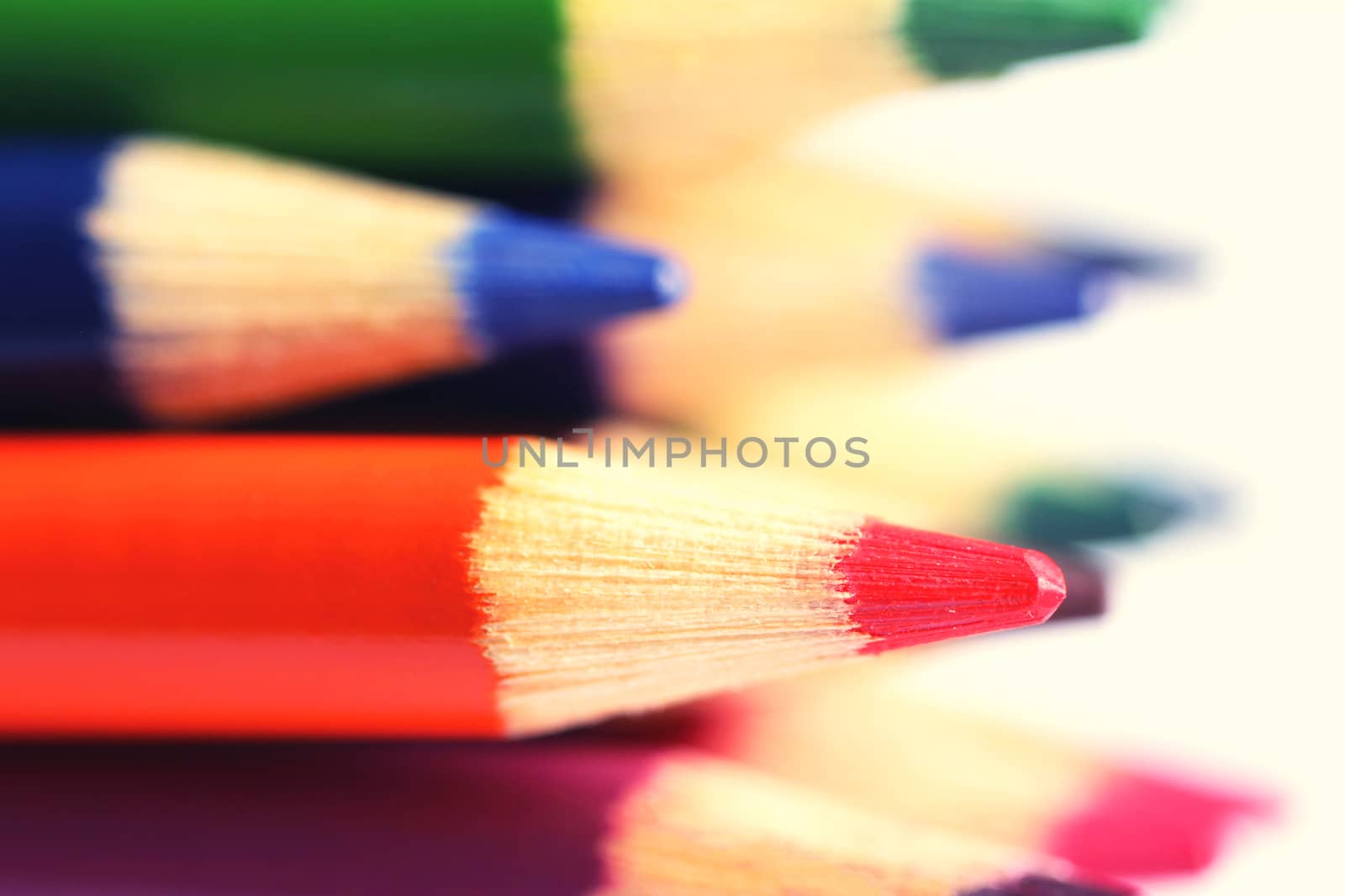 Pencils of different colors close up by Voinakh