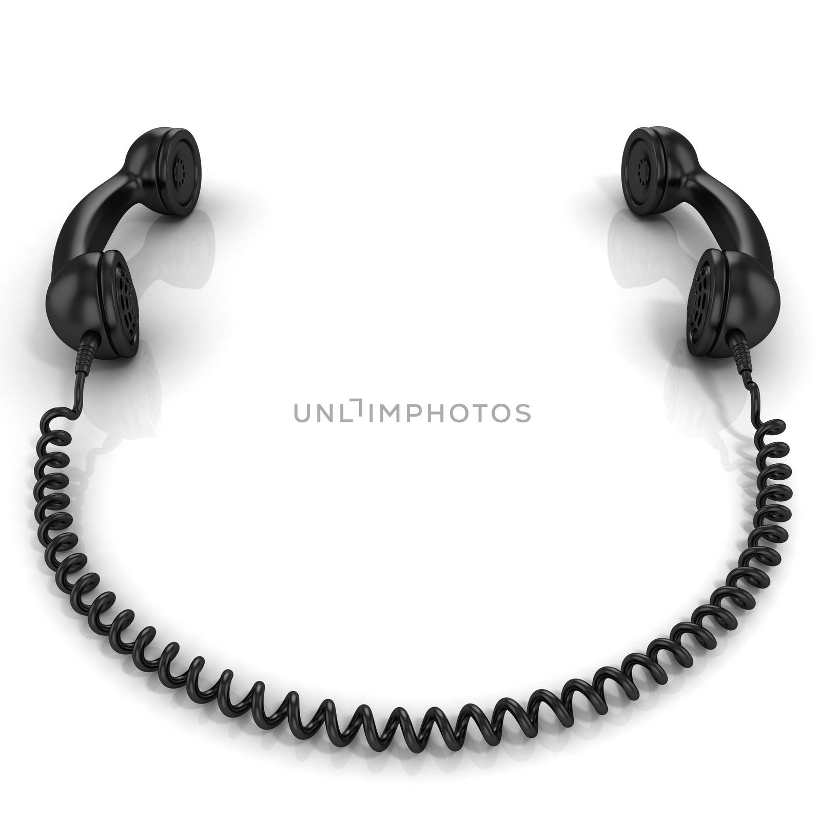 Black old fashion phone handsets connected by djmilic