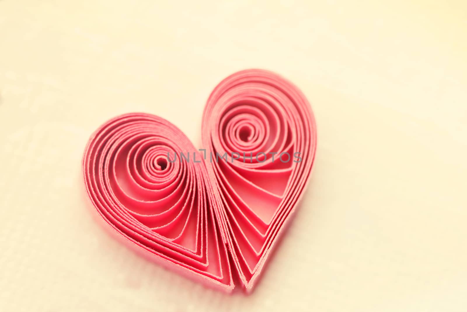 Quilling handmade heart. Made of paper heart in quilling style