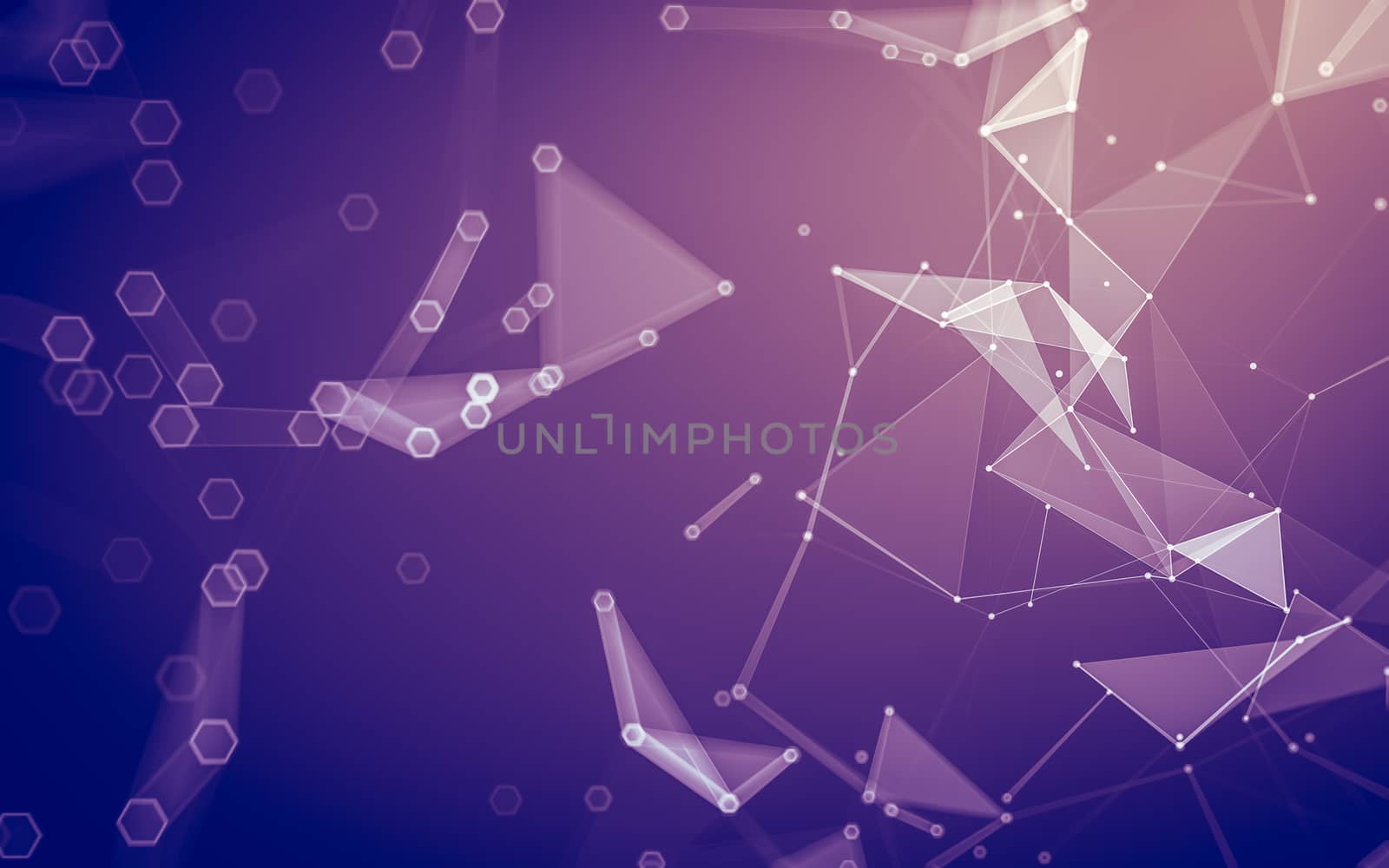 Abstract polygonal space low poly dark background with connecting dots and lines. Connection structure. 3d rendering