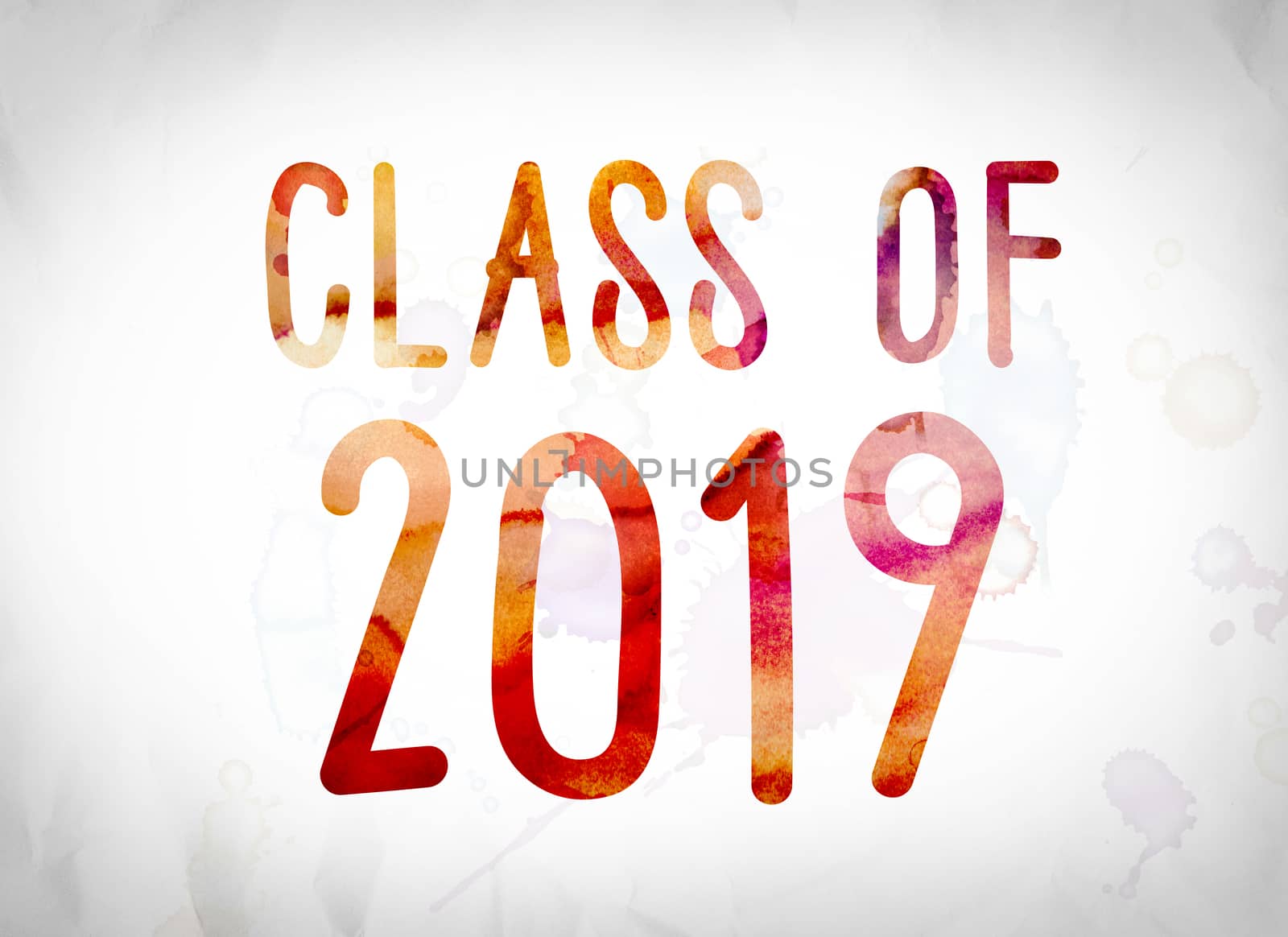 Class of 2019 Concept Watercolor Word Art by enterlinedesign