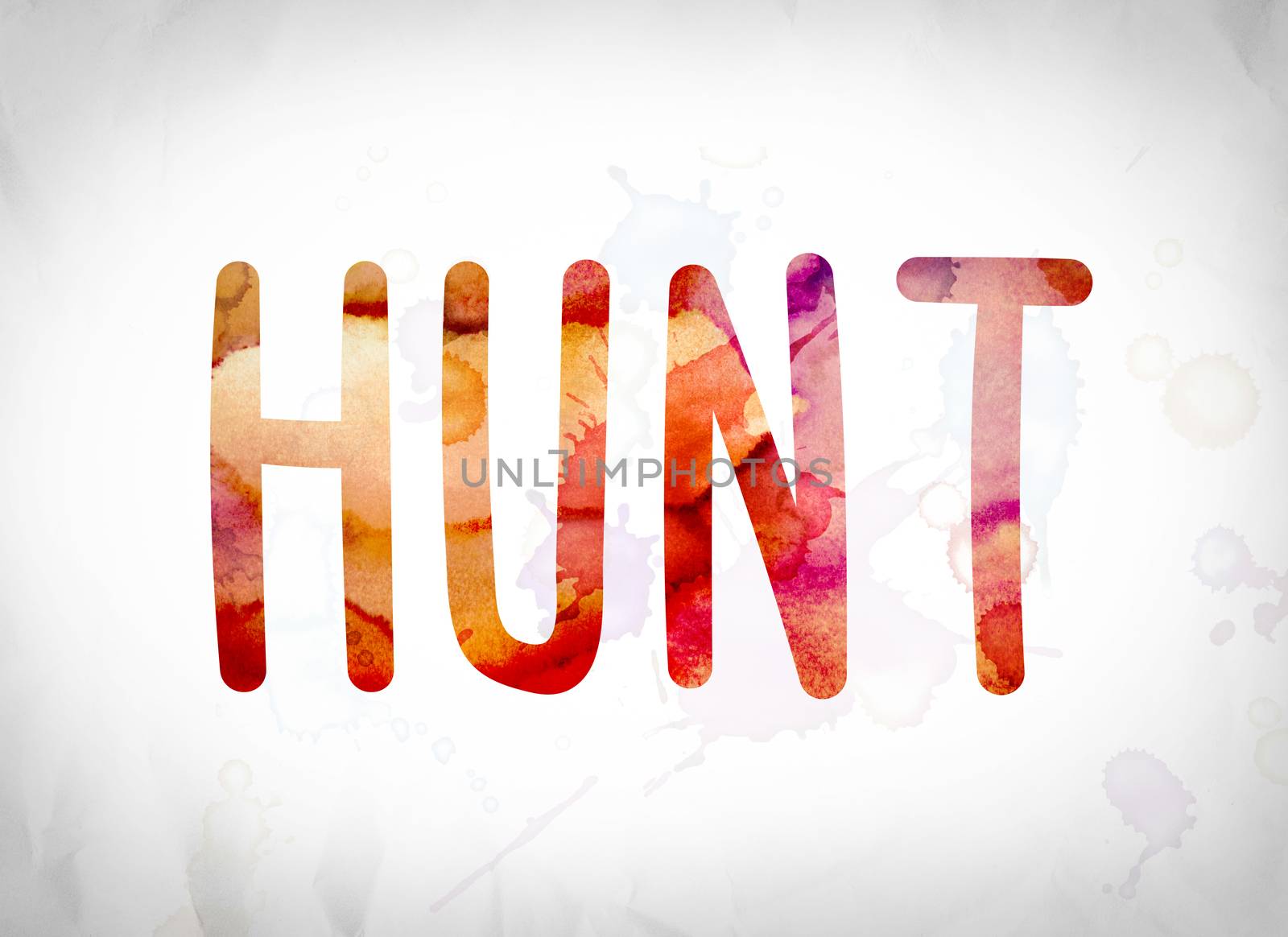 Hunt Concept Watercolor Word Art by enterlinedesign
