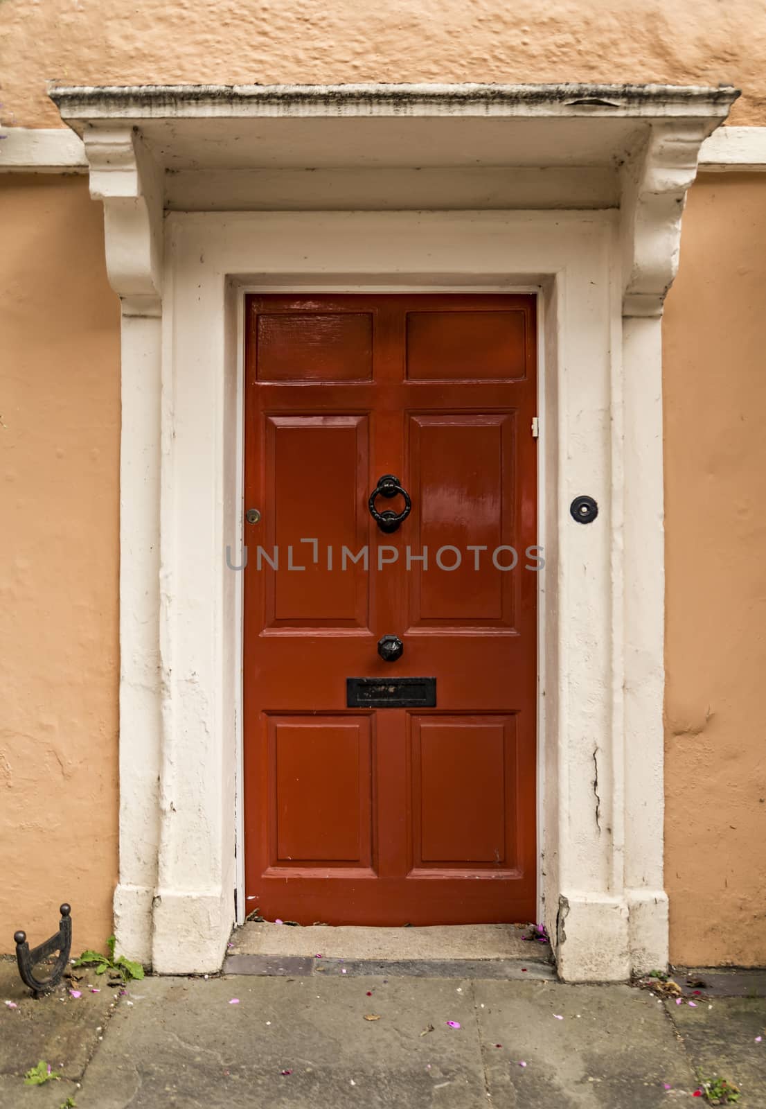 British door in an old village in south of England