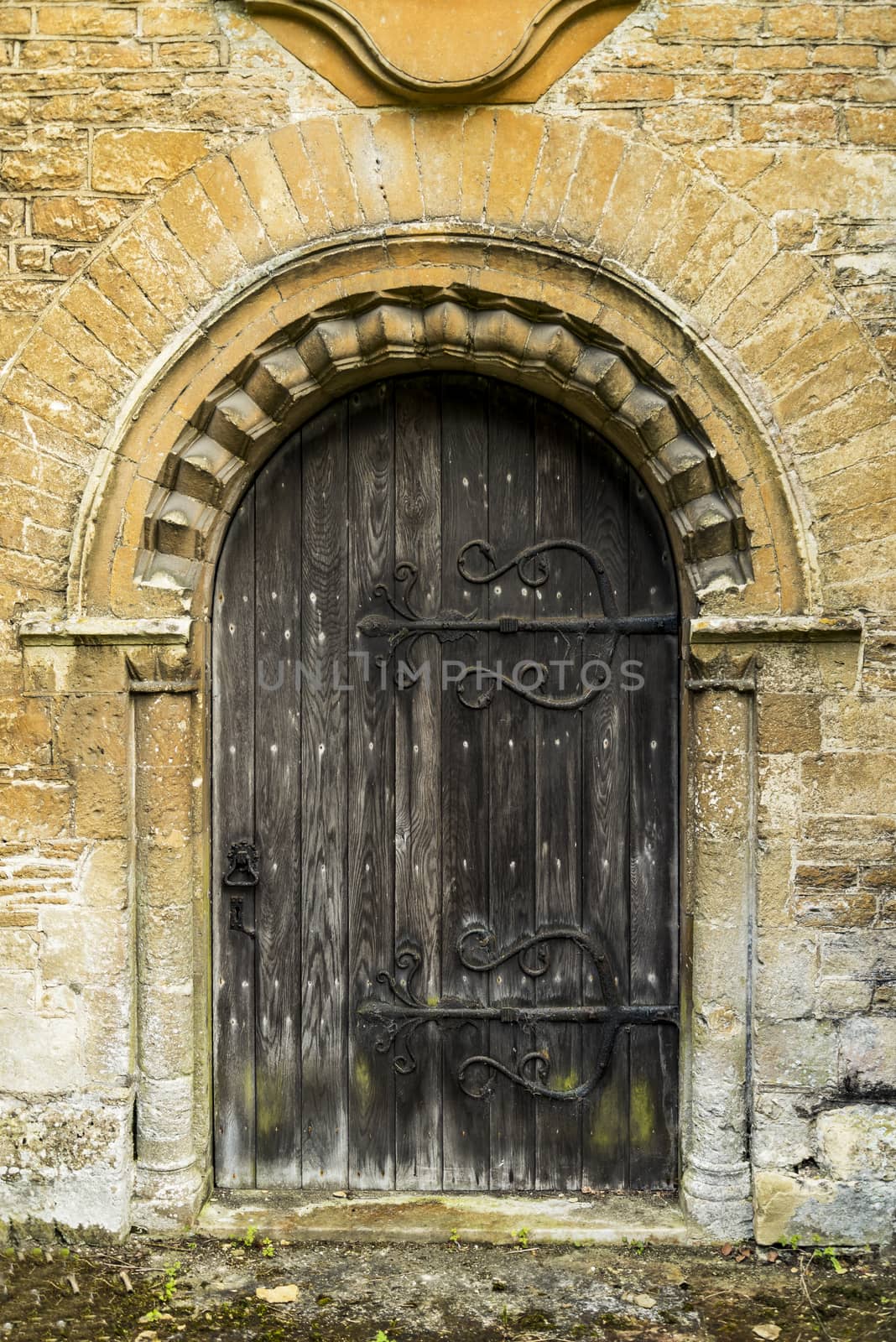 The beautifully detailed doorway of a British church