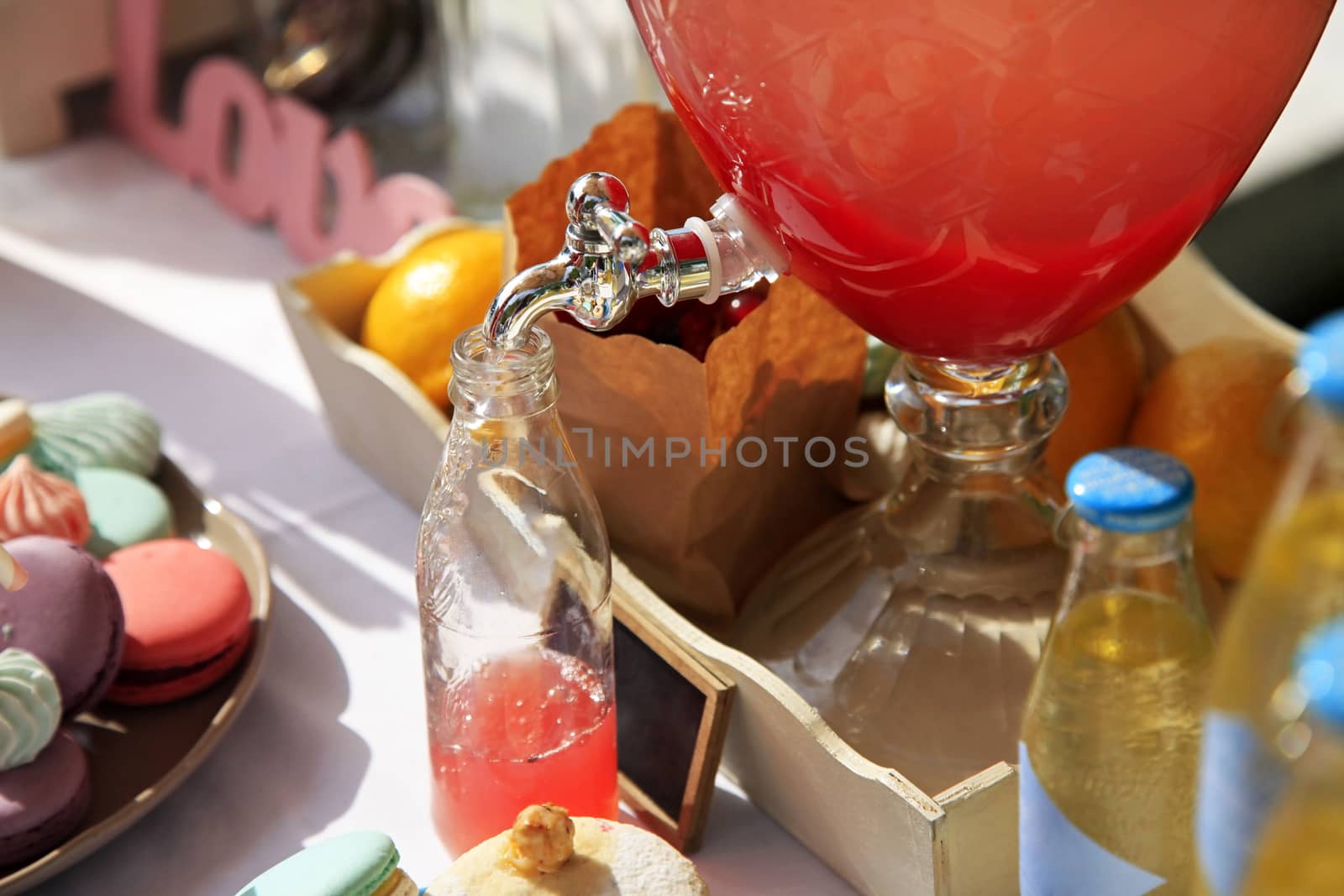 Wedding appetizers. Watermelon melon drink