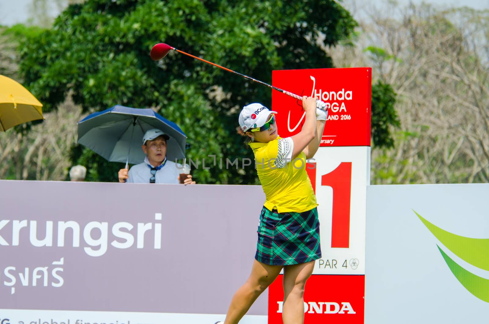 CHONBURI - FEBRUARY 28 : Ha Na Jang of South Korea in Honda LPGA Thailand 2016 at Siam Country Club, Pattaya Old Course on February 28, 2016 in Chonburi, Thailand.