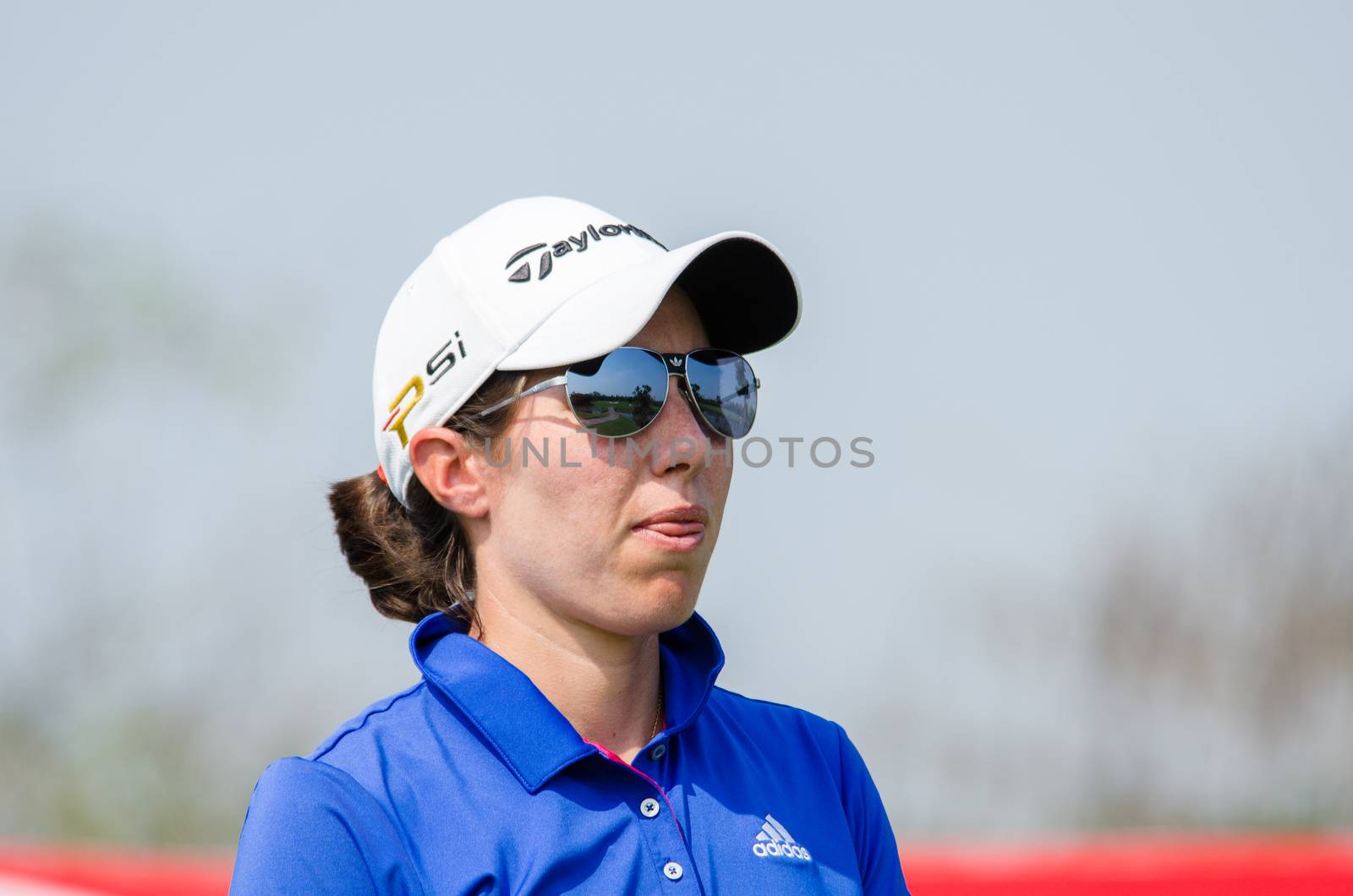 CHONBURI - FEBRUARY 28 : Carlota Ciganda of Spain in Honda LPGA Thailand 2016 at Siam Country Club, Pattaya Old Course on February 28, 2016 in Chonburi, Thailand.