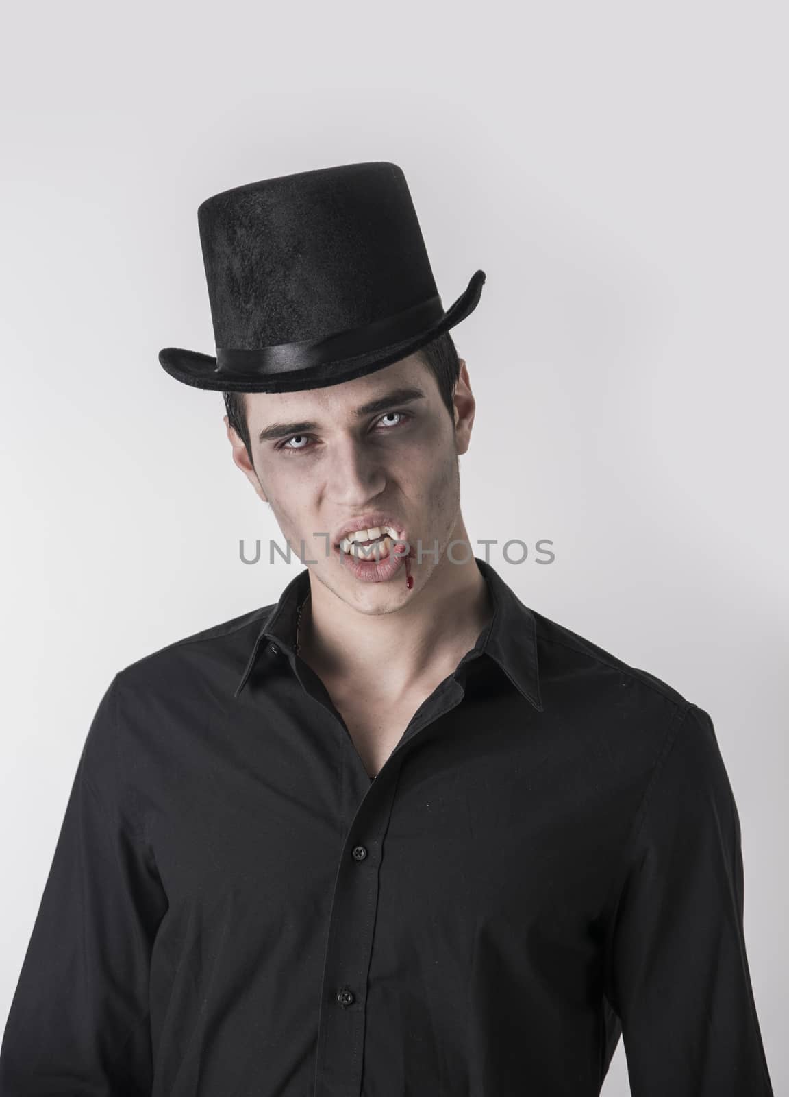 Portrait of a Young Vampire Man with High Hat by artofphoto