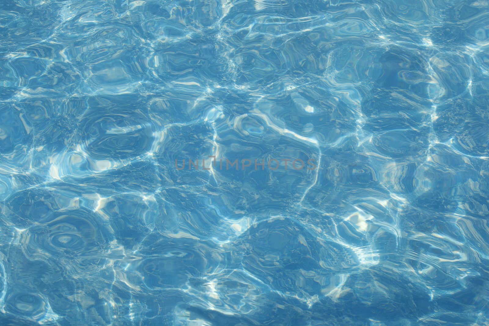 The bright glare of pure water blue in the outdoor pool.
