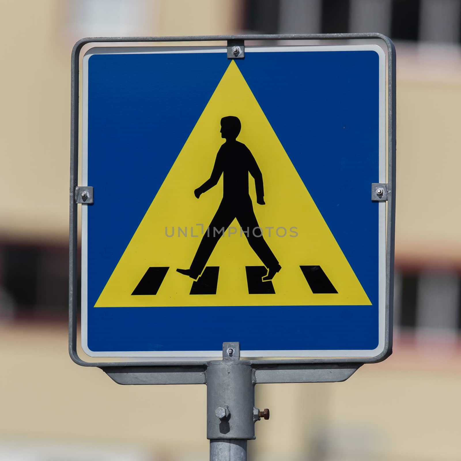 Vintage pedestrian transit traffic sign in Iceland  by michaklootwijk