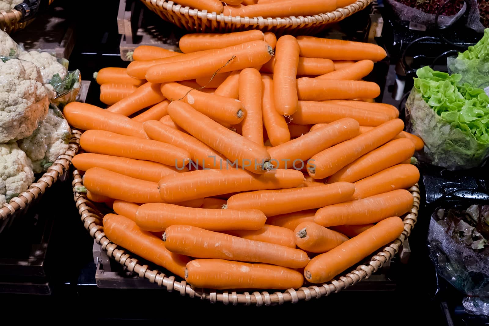 Carrot vegetable in supermarket by art9858