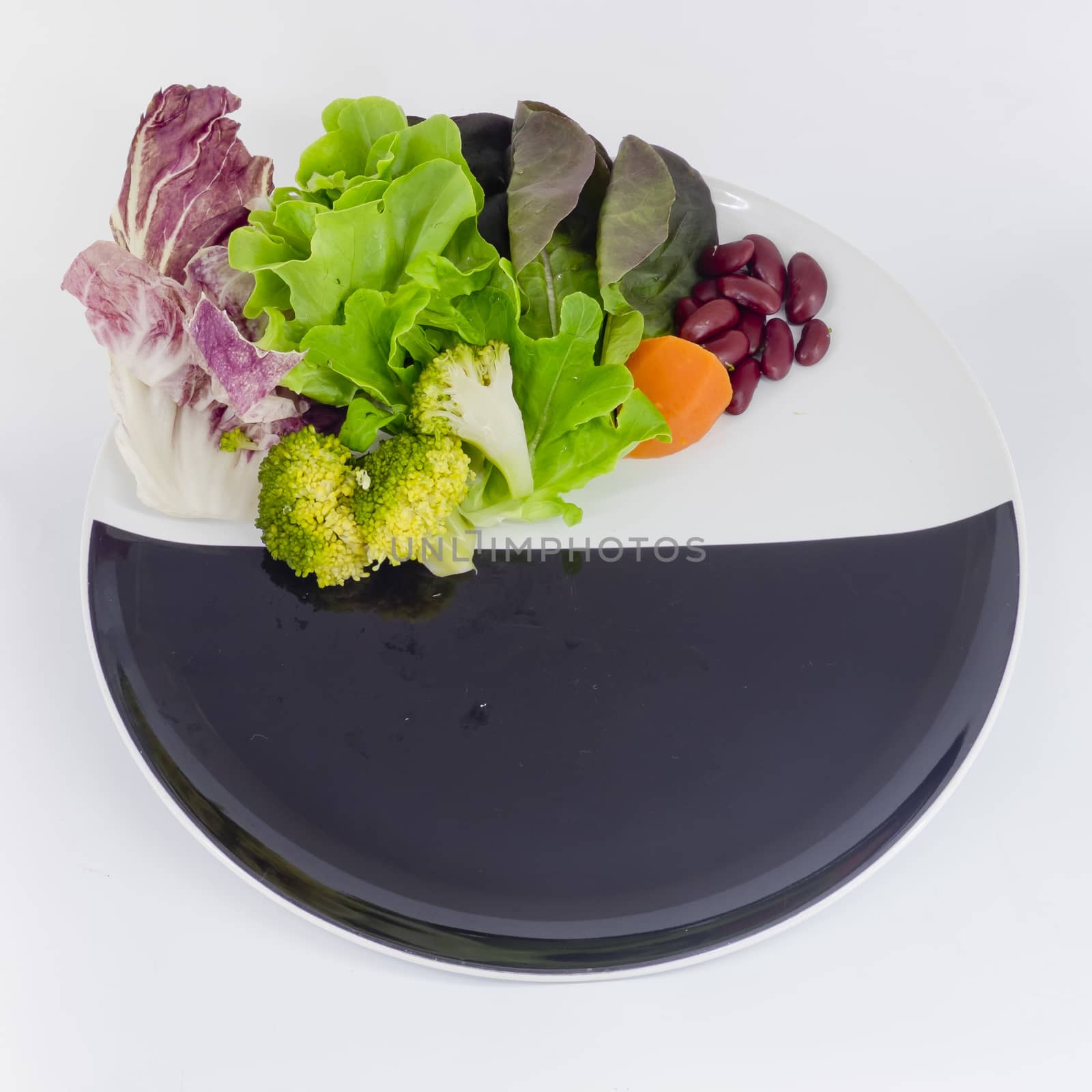 vegetable salad on plate with blank spcae for wording by art9858