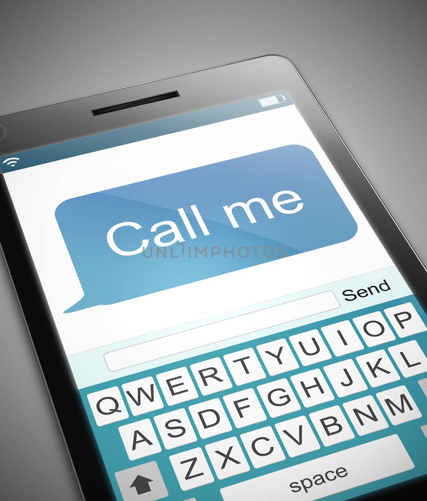 Illustration depicting a phone with a call me message concept.
