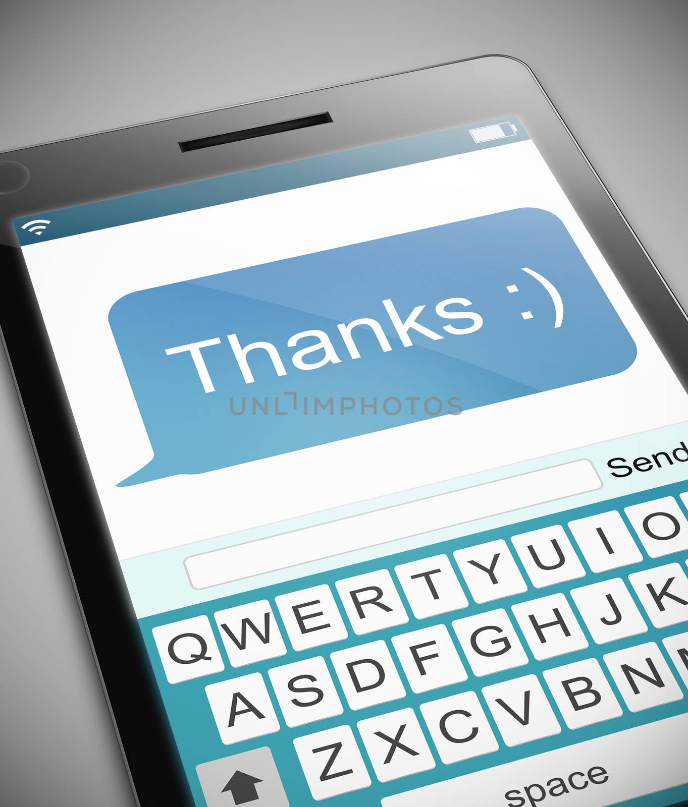 Thanks text message concept. by 72soul