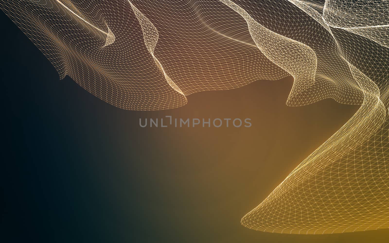 Abstract polygonal space low poly dark background, 3d rendering by teerawit