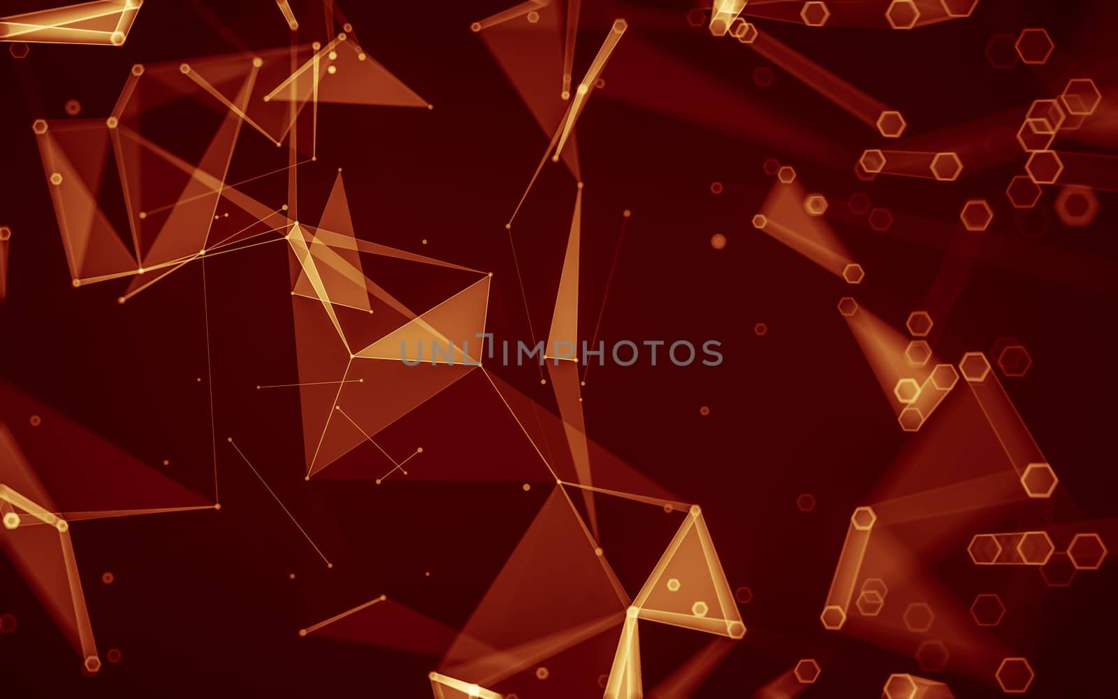 Abstract polygonal space low poly dark background, 3d rendering by teerawit