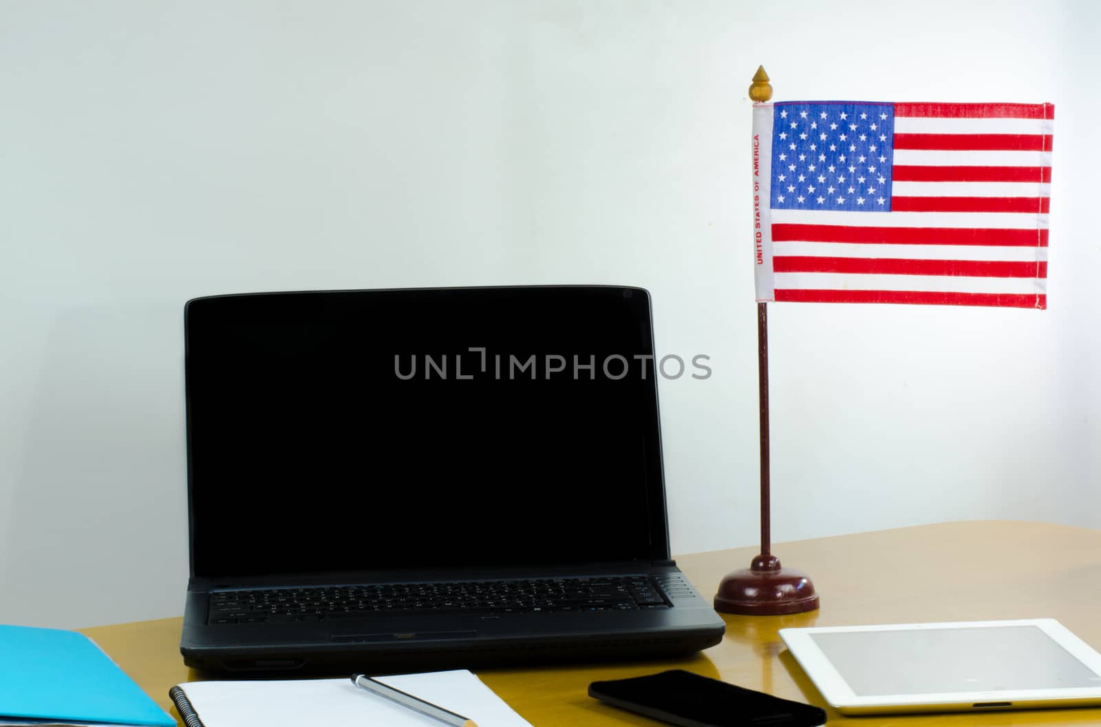 office USA flag on White backgroun by metal22