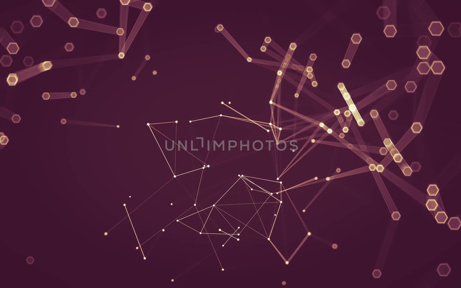 Abstract polygonal space low poly dark background with connecting dots and lines. Connection structure. 3d rendering