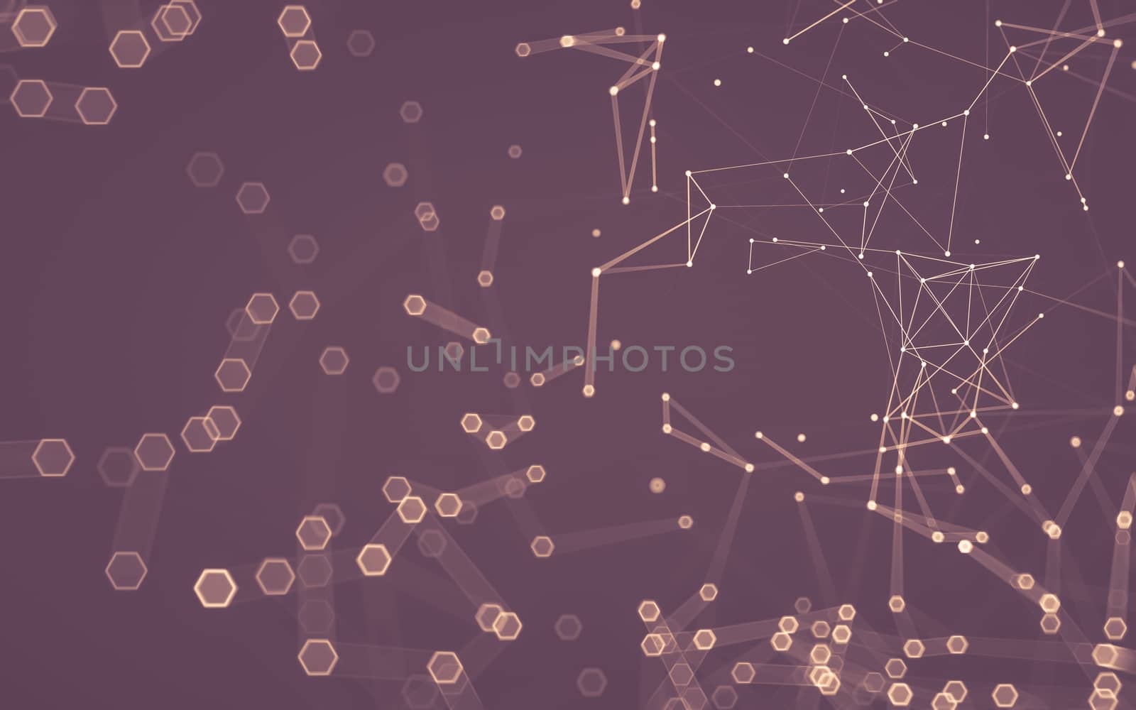 Abstract polygonal space low poly dark background with connecting dots and lines. Connection structure. 3d rendering