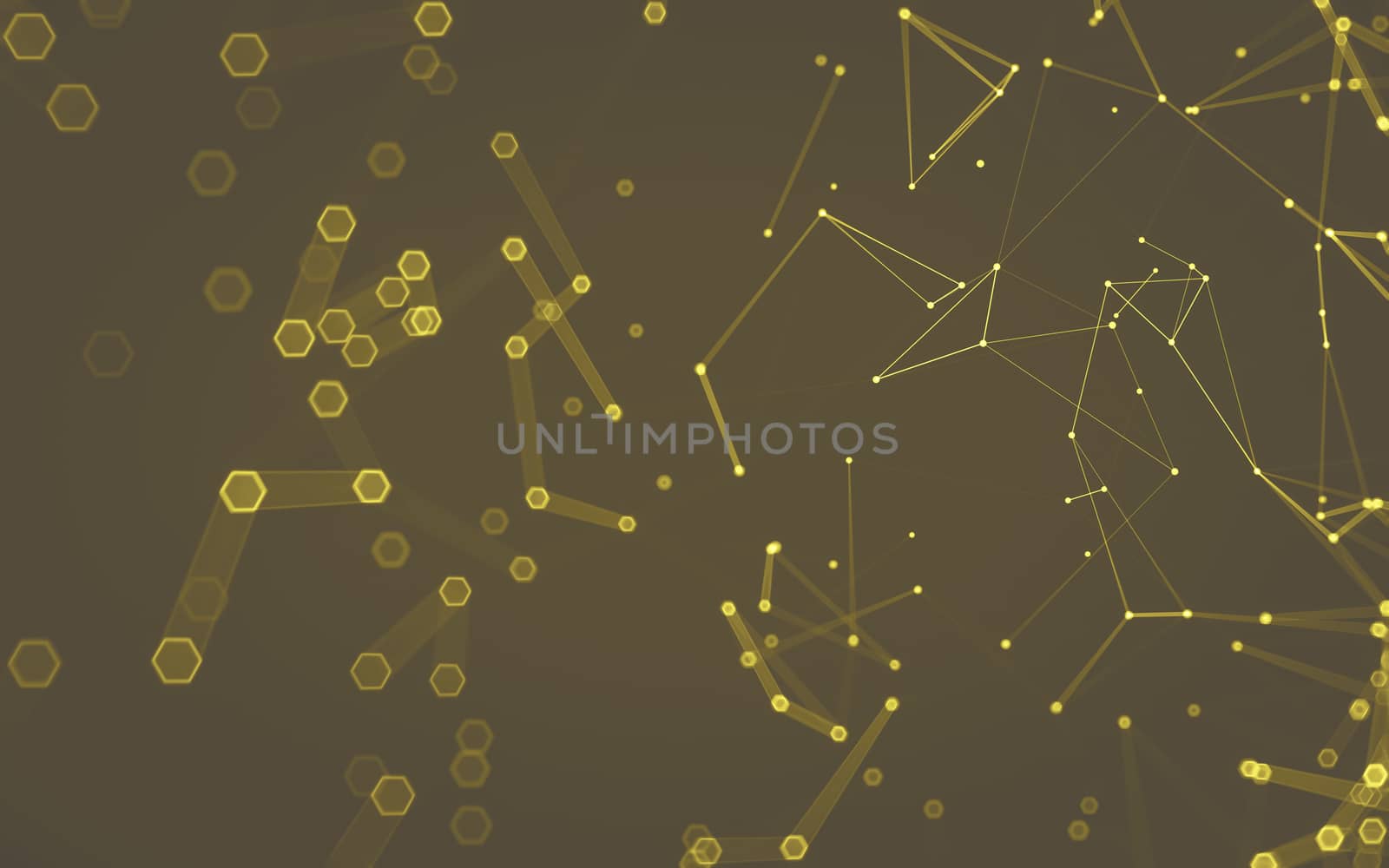 Abstract polygonal space low poly dark background with connecting dots and lines. Connection structure. 3d rendering