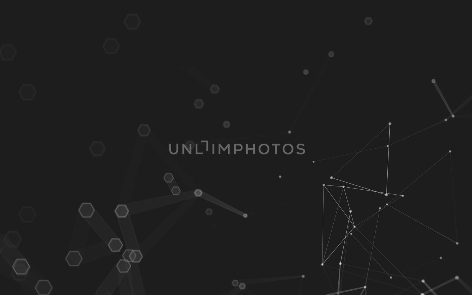 Abstract polygonal space low poly dark background with connecting dots and lines. Connection structure. 3d rendering