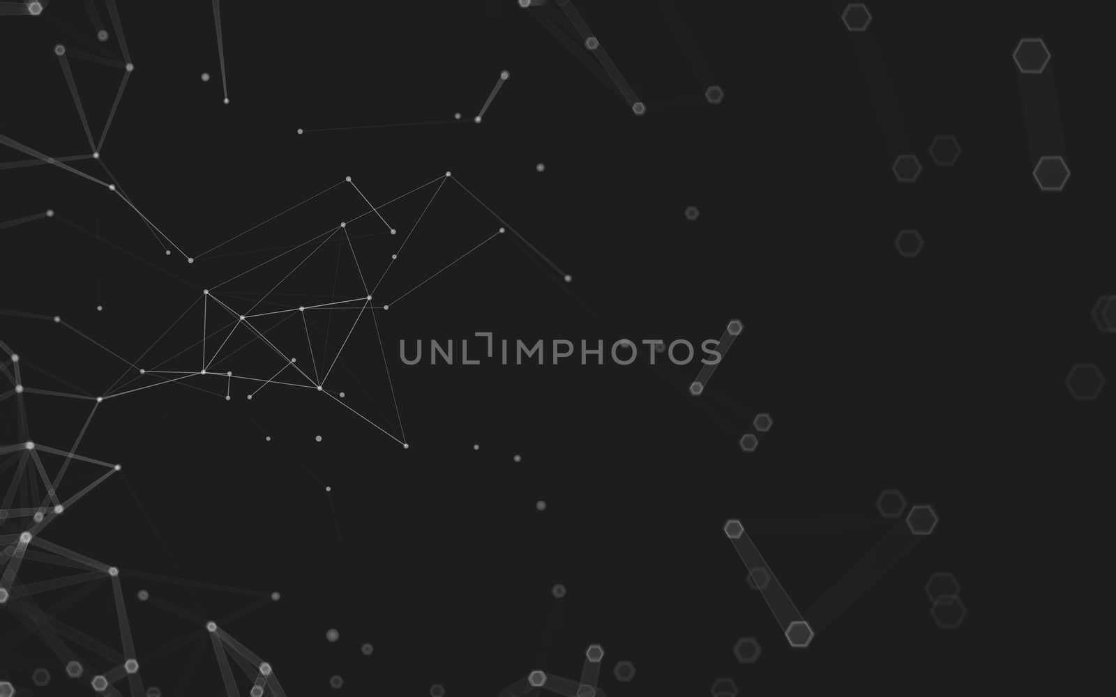 Abstract polygonal space low poly dark background with connecting dots and lines. Connection structure. 3d rendering