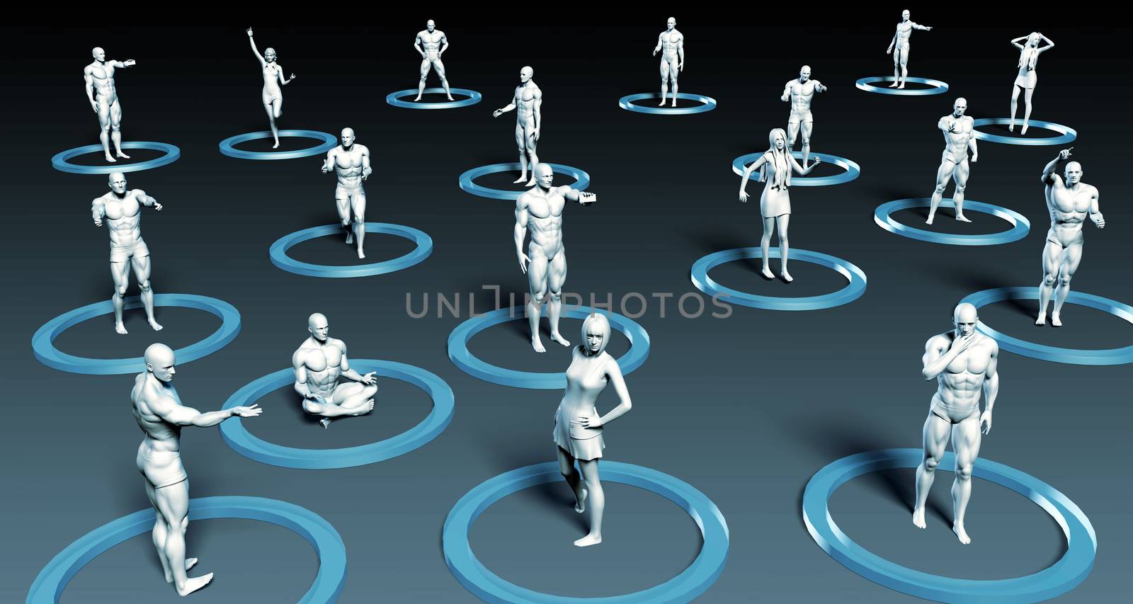 Social Media Network and Interaction Between People Art
