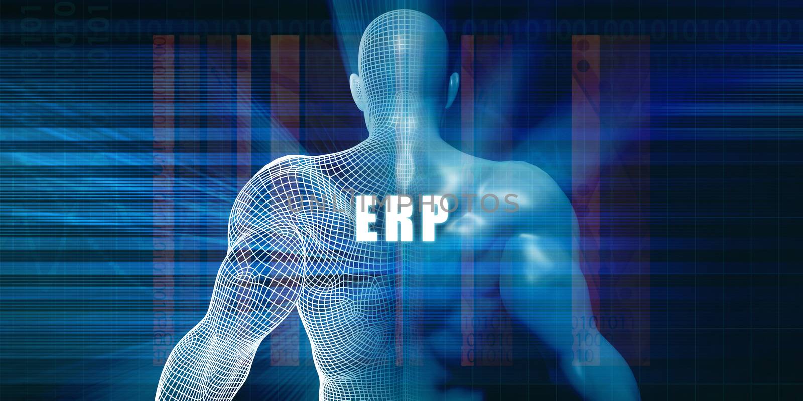 Erp as a Futuristic Concept Abstract Background