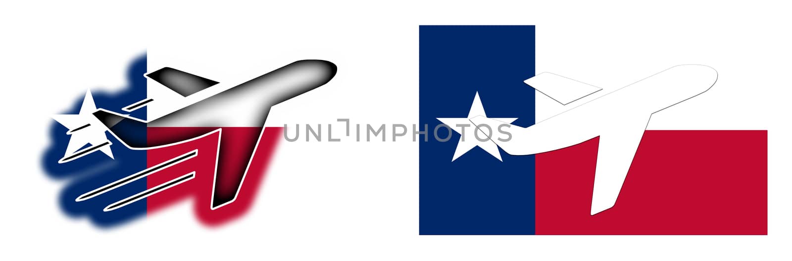Nation flag - Airplane isolated - Texas by michaklootwijk