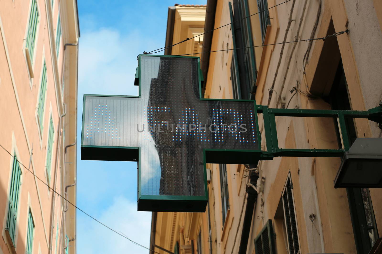 Pharmacy Green Cross Sign or Drug Store Symbol