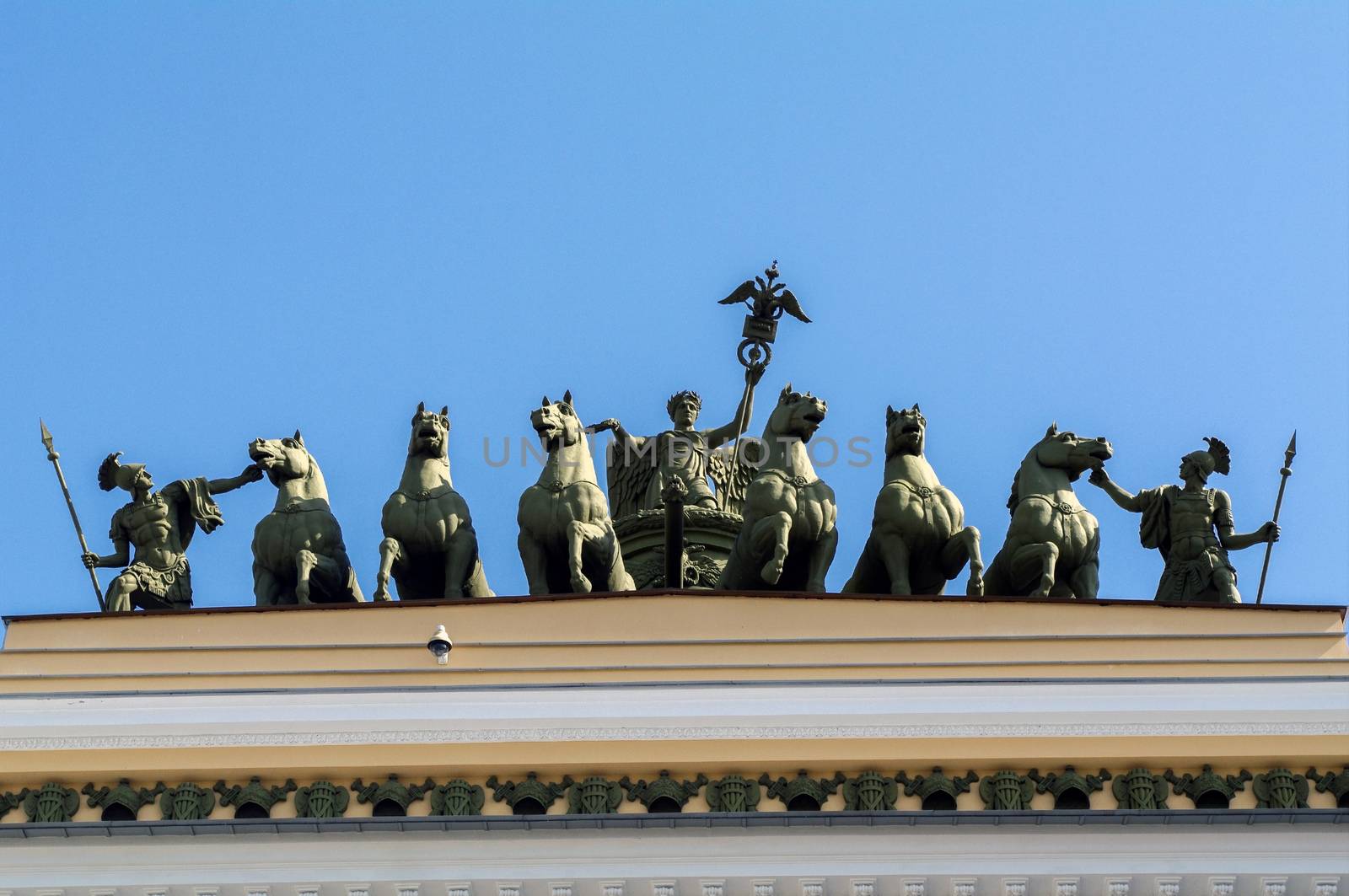 SAINT PETERSBURG - JUNE 05, 2014: detail - Chariot of Glory on the Triumphal Archof General Staff Palace Square. in St. Petersurg by evolutionnow