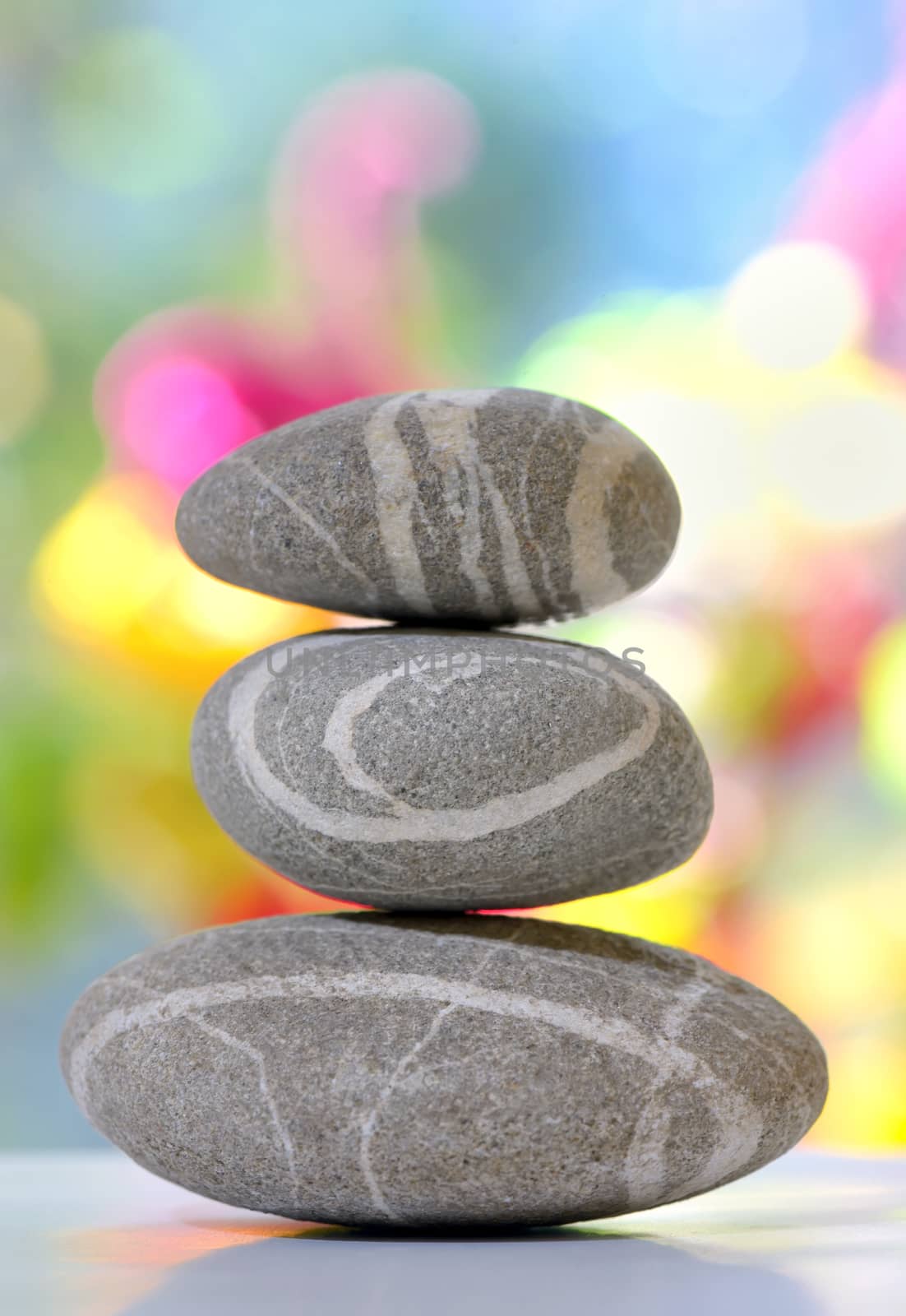 Balanced stack of pebbles isolated