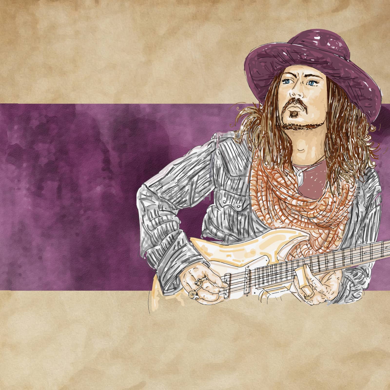 Musician with guitar