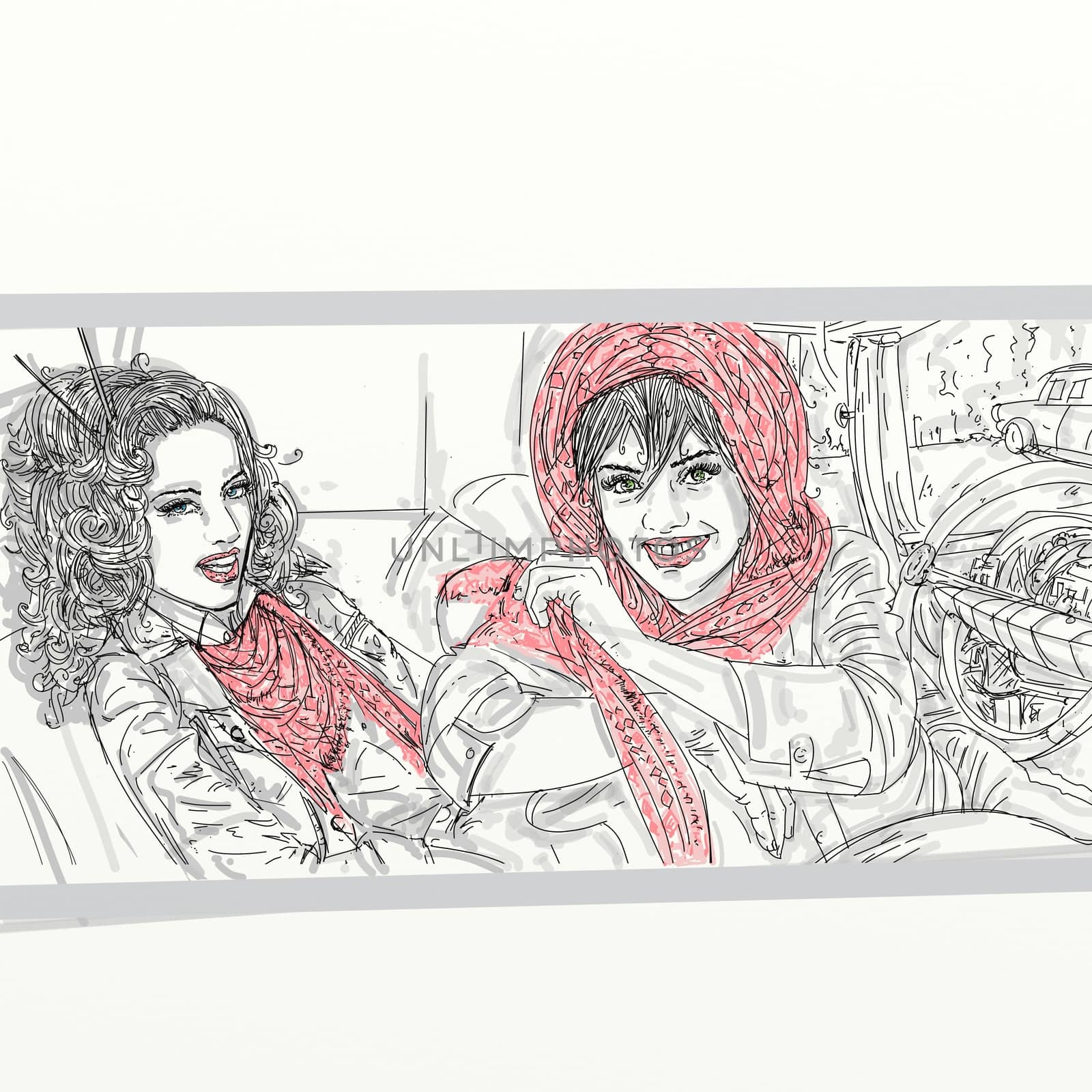 Two women in the car