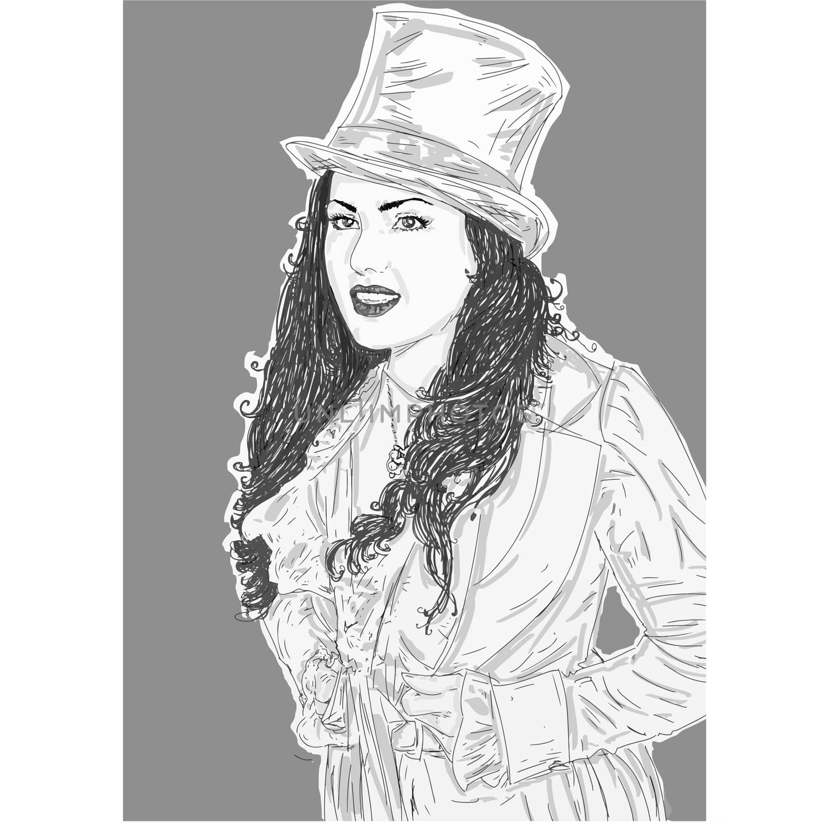 Portrait of a woman with hat and jacket