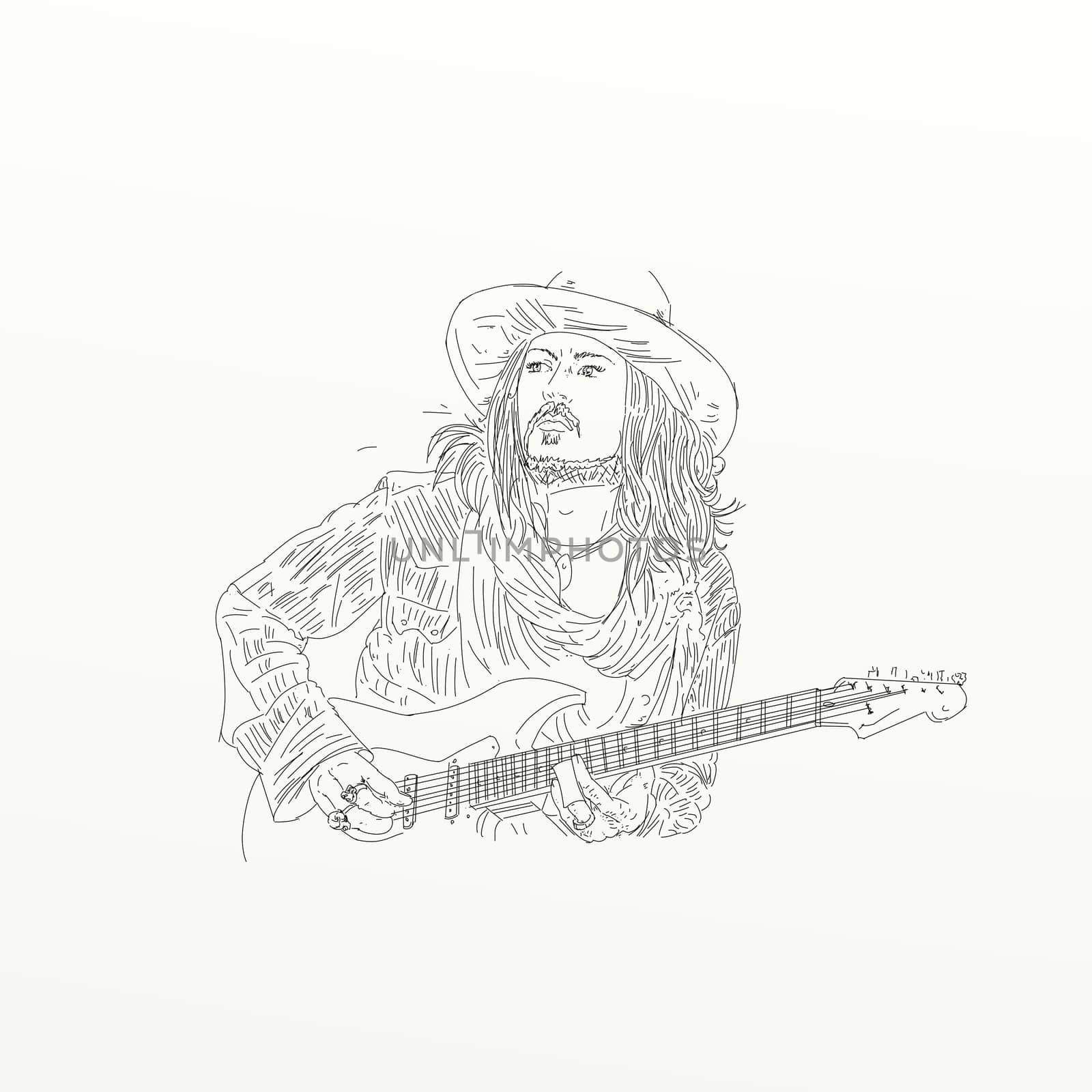 Musician with guitar