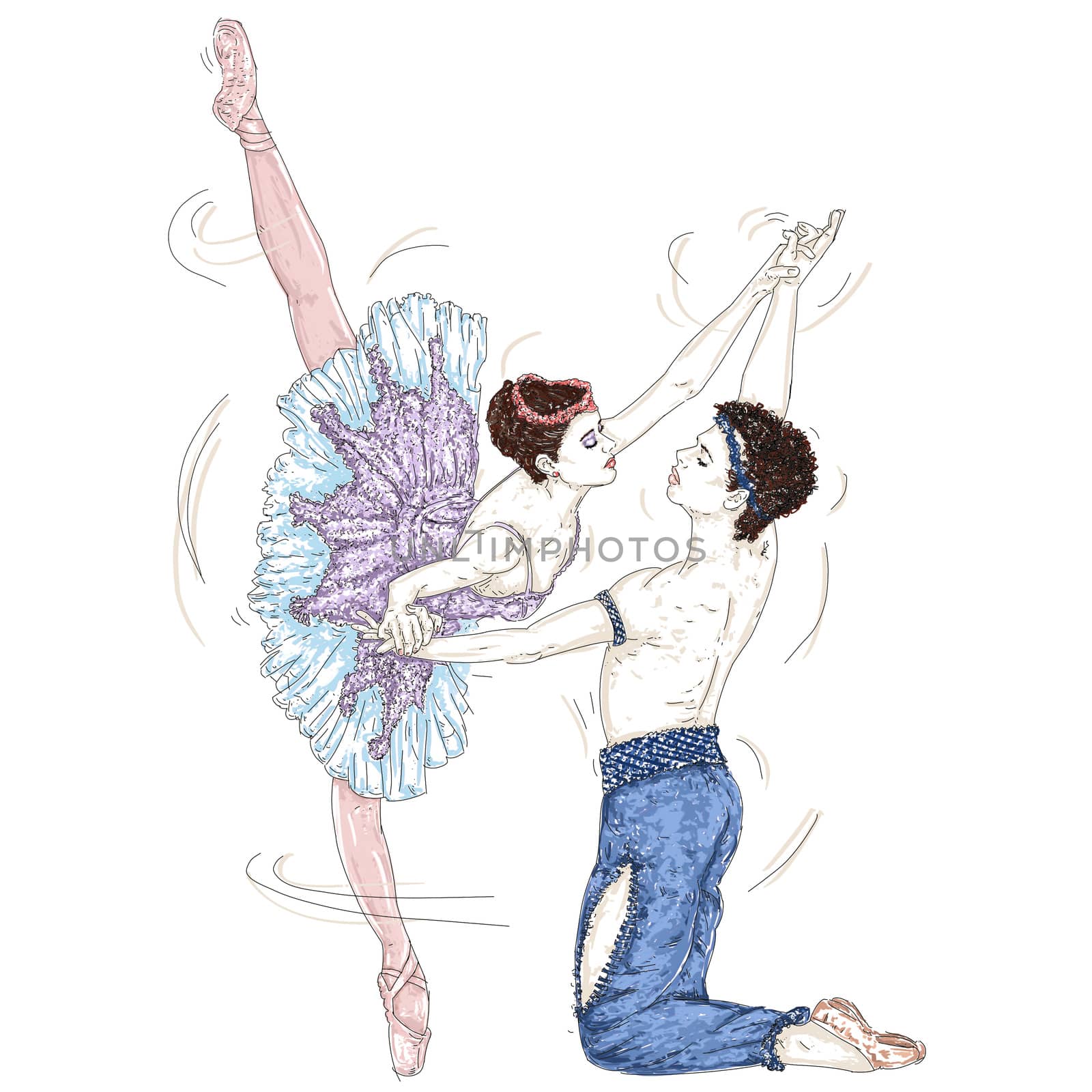 Two ballet dancers dancing