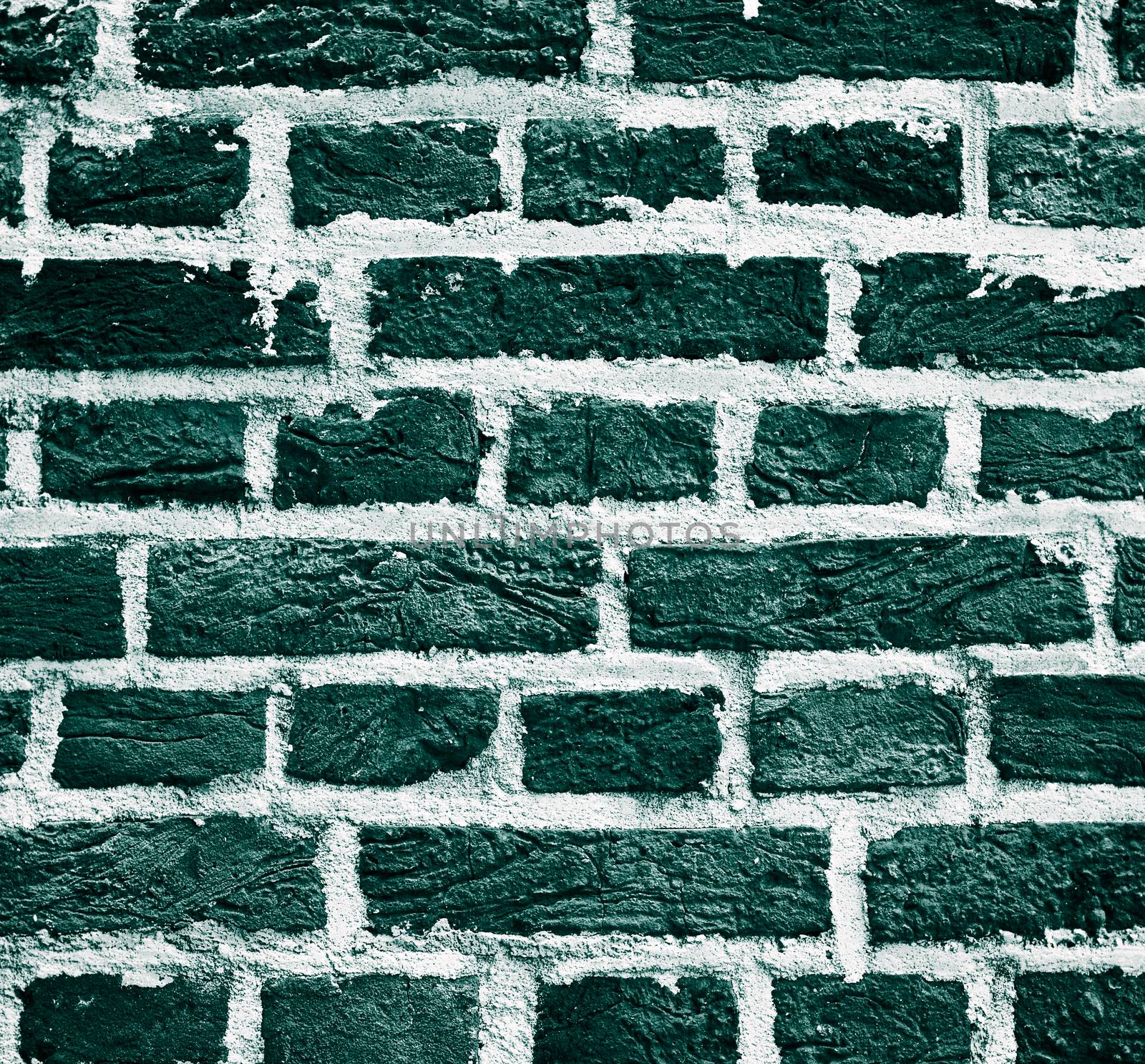 Turquoise Brick Background by zhekos